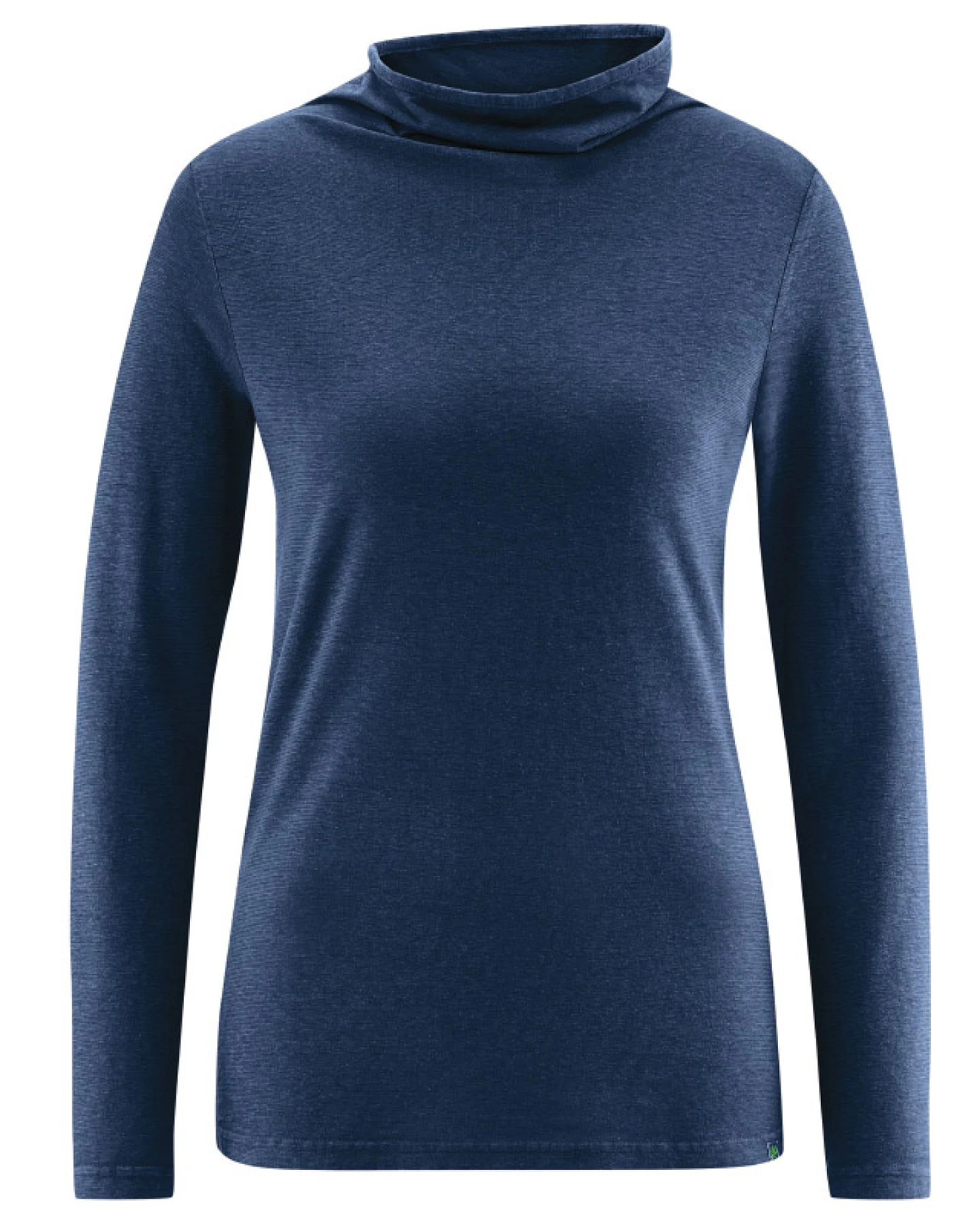 Hempage Damen vegan Langarmshirt Trichterkragen Navy – Ansicht 2