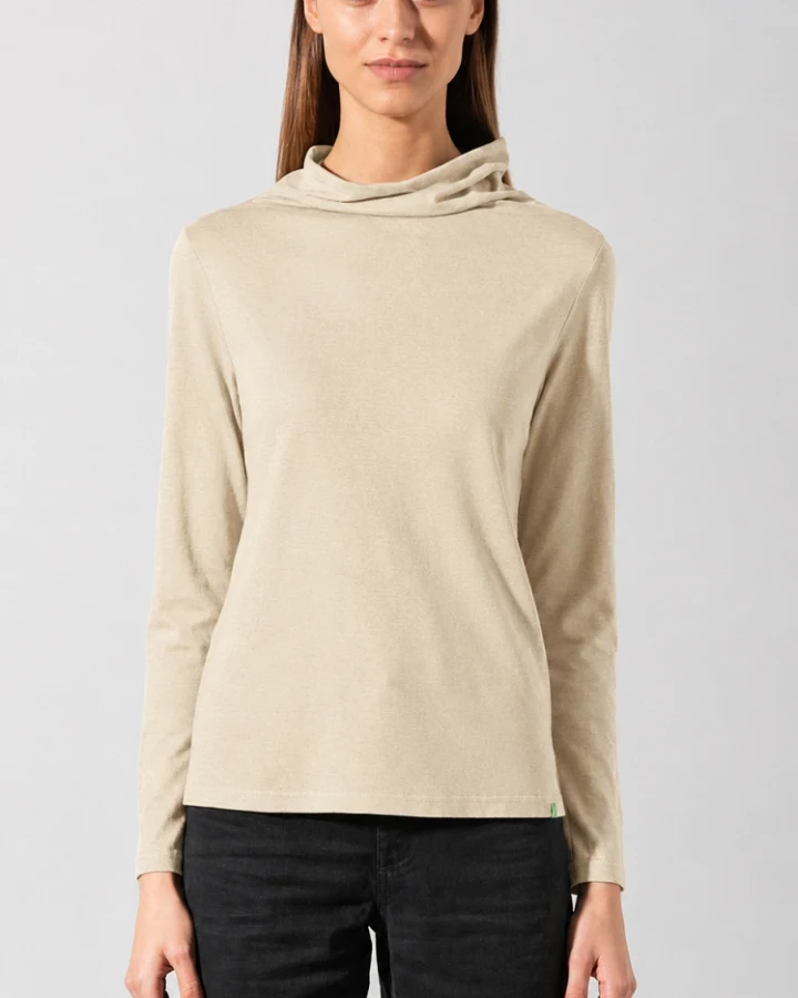 Hempage Damen vegan Langarmshirt Gobi Beige