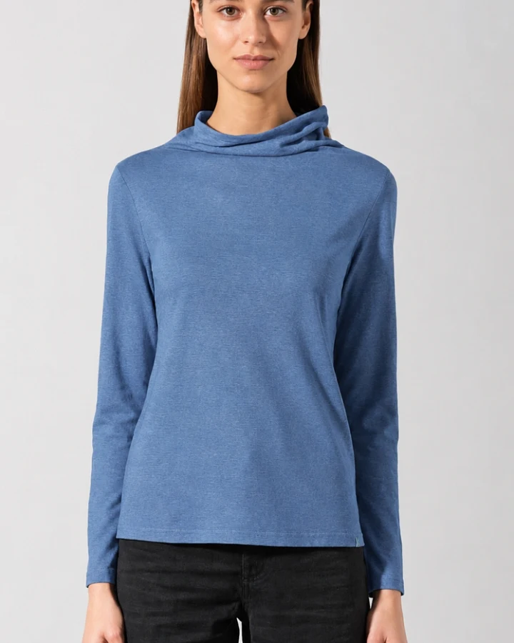 Hempage Damen vegan Langarmhemd Blueberry