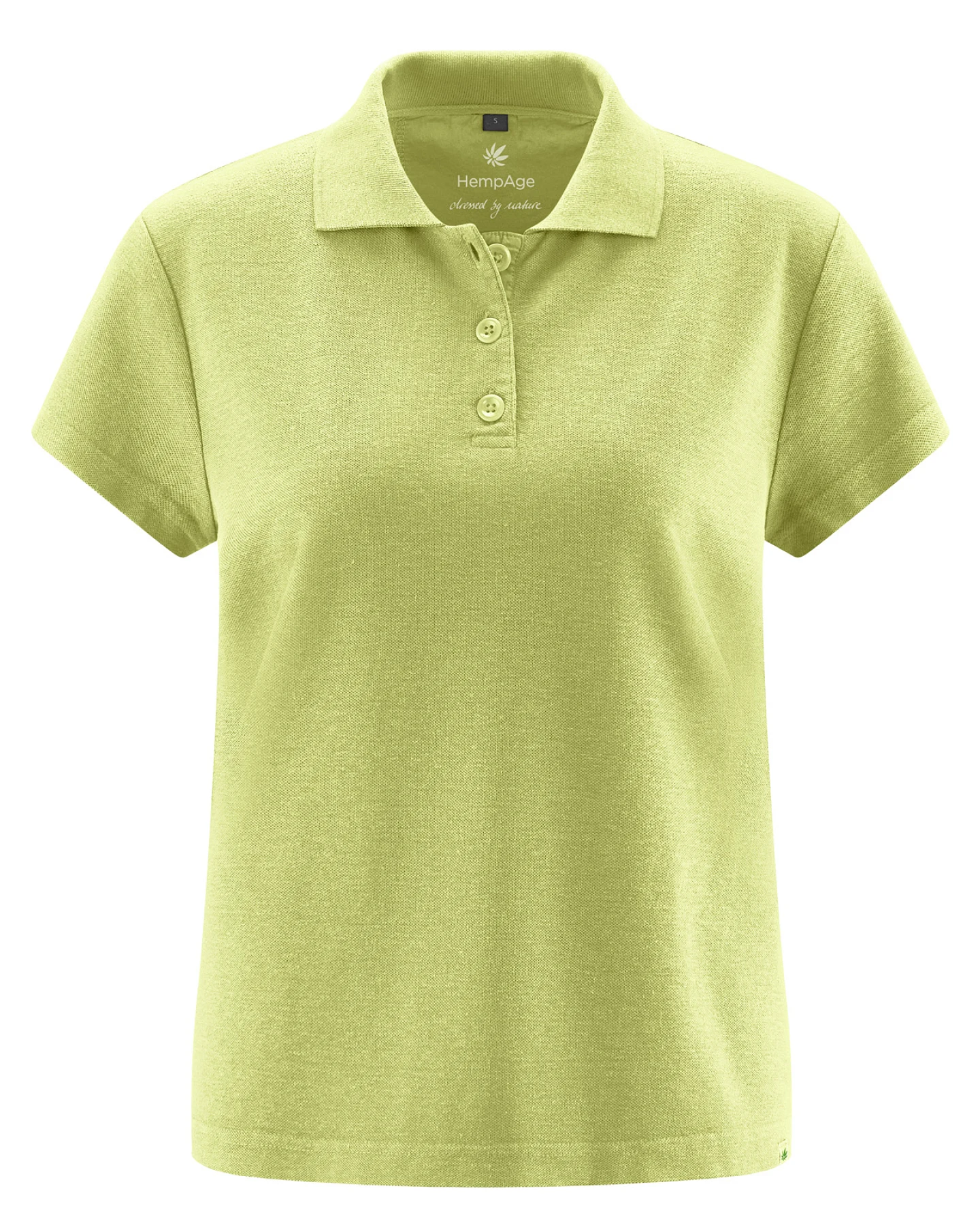 Hempage Damen vegan Polohemd Bambusgrün – Ansicht 2