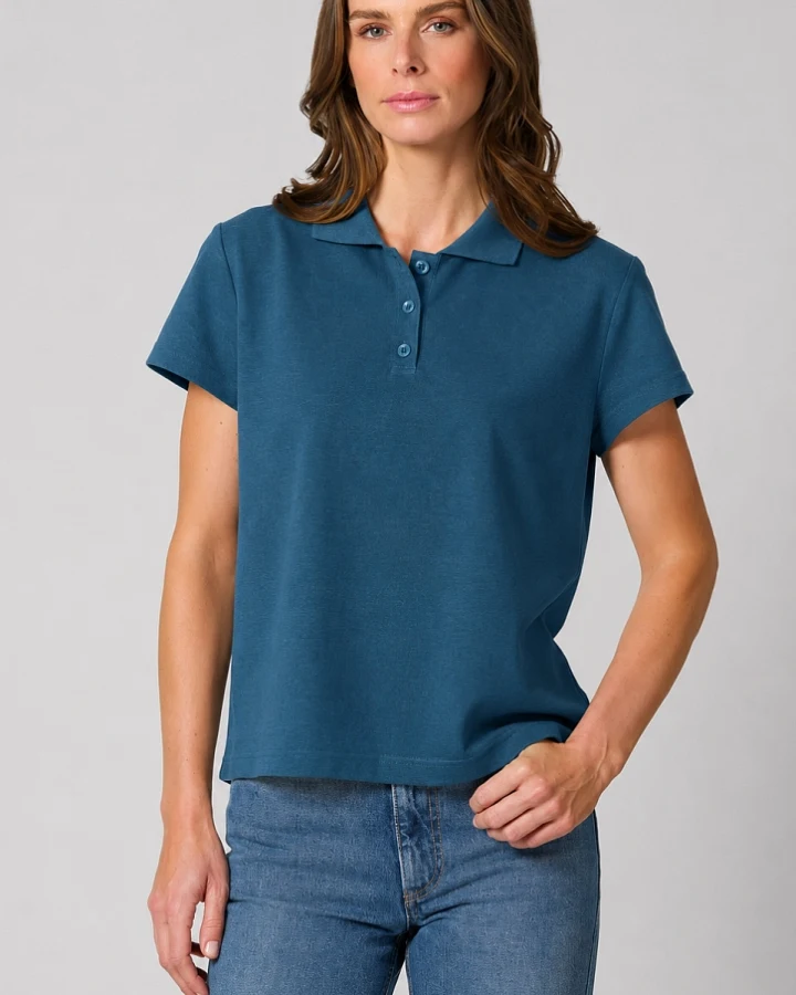 Hempage Damen vegan Polohemd Reef Blaugrün