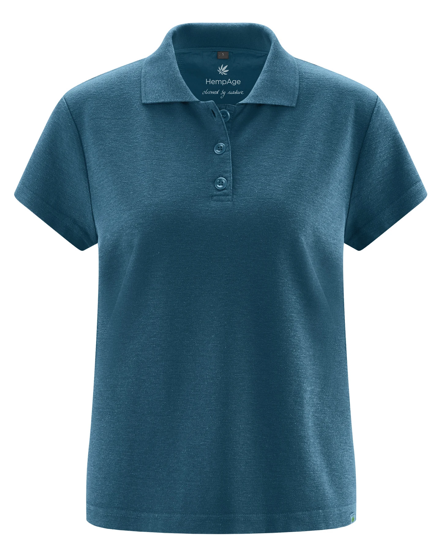Hempage Damen vegan Polohemd Reef Blaugrün – Ansicht 2