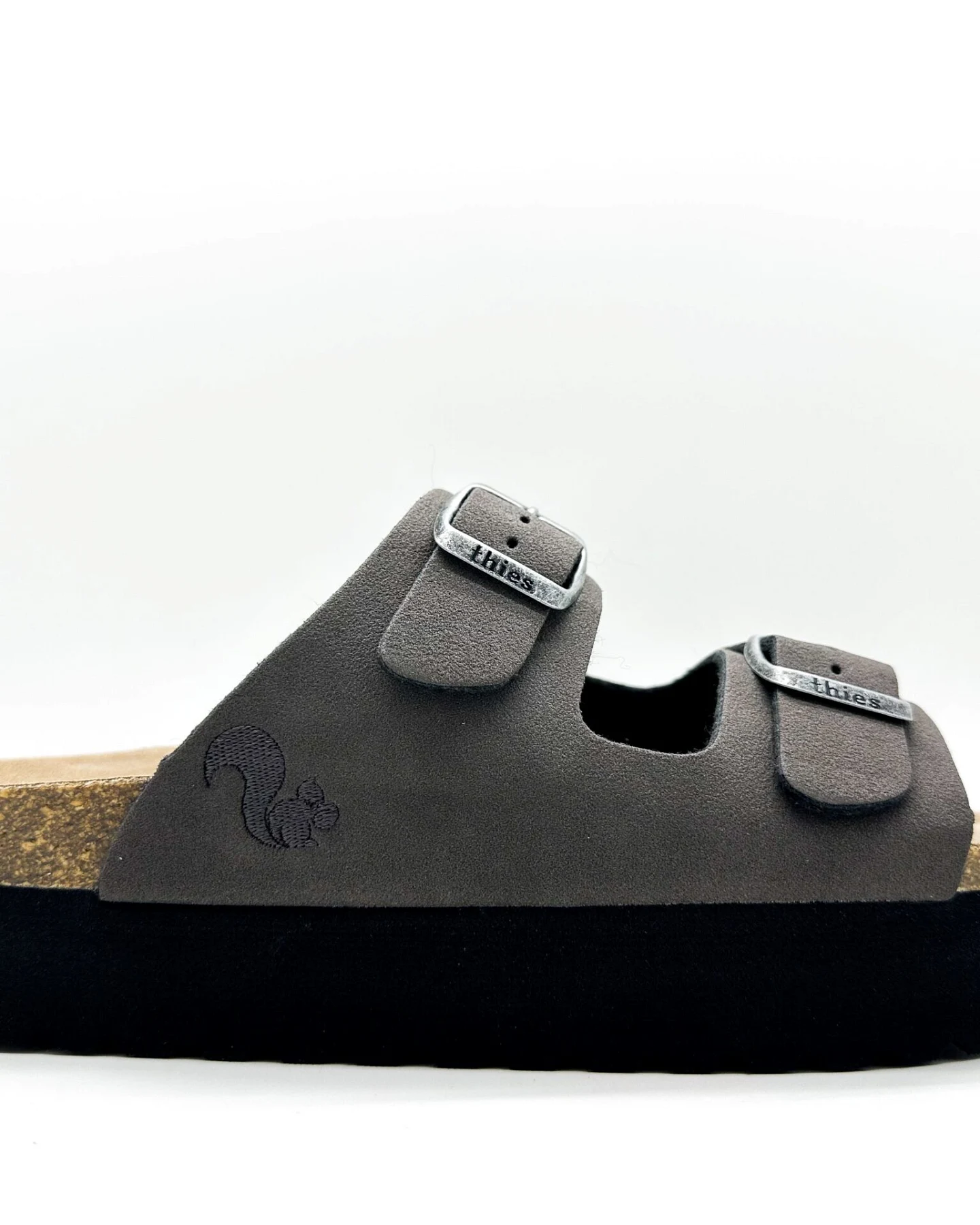 thies Damen vegan Sandalen Plateau Holzkohle – Ansicht 2