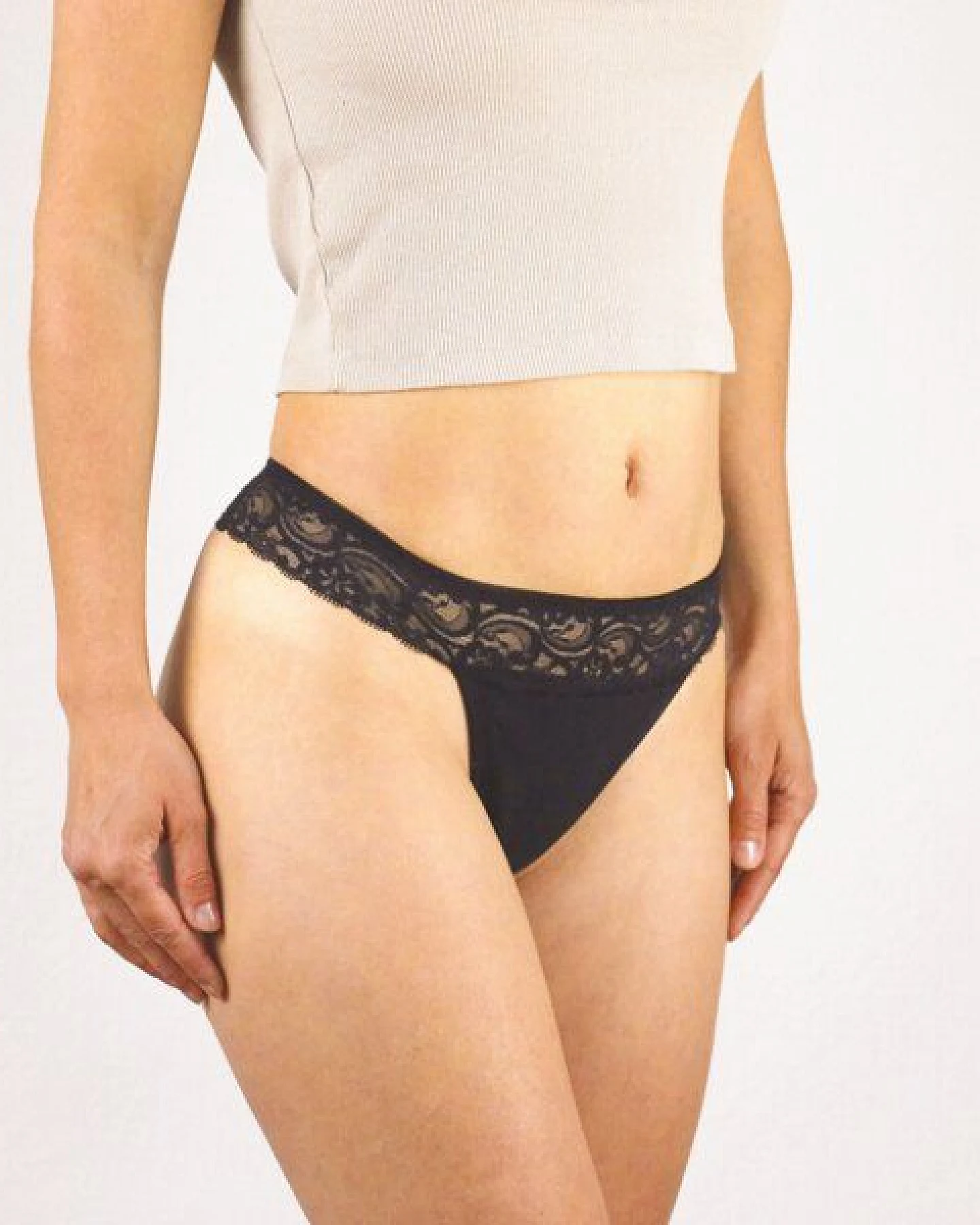 MYLILY Tanga mit Spitze - Periodenunterwäsche aus Baumwolle – Ansicht 3