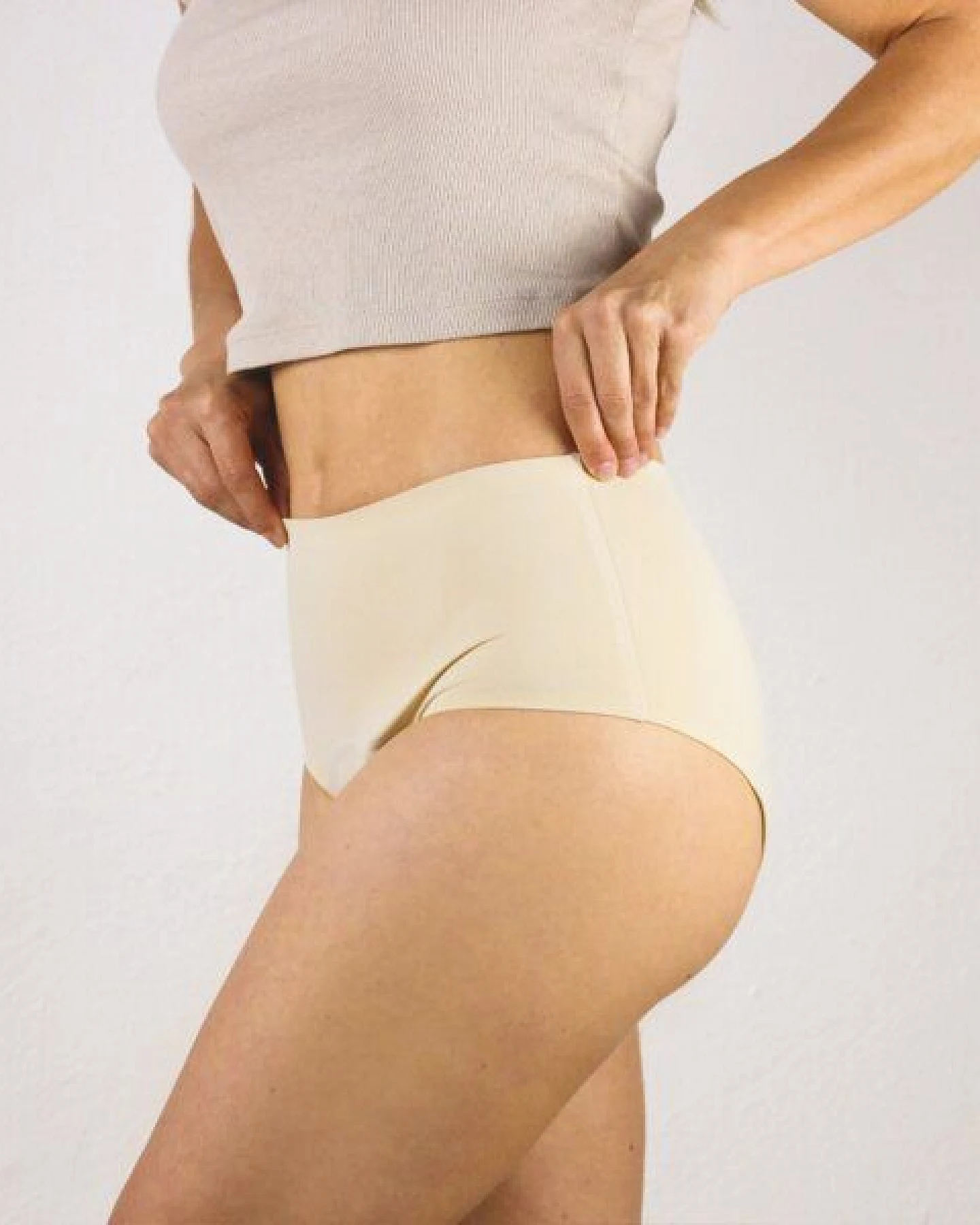 MYLILY Periodenslip - High Waist Seamless Beige - aus Baumwolle – Ansicht 4