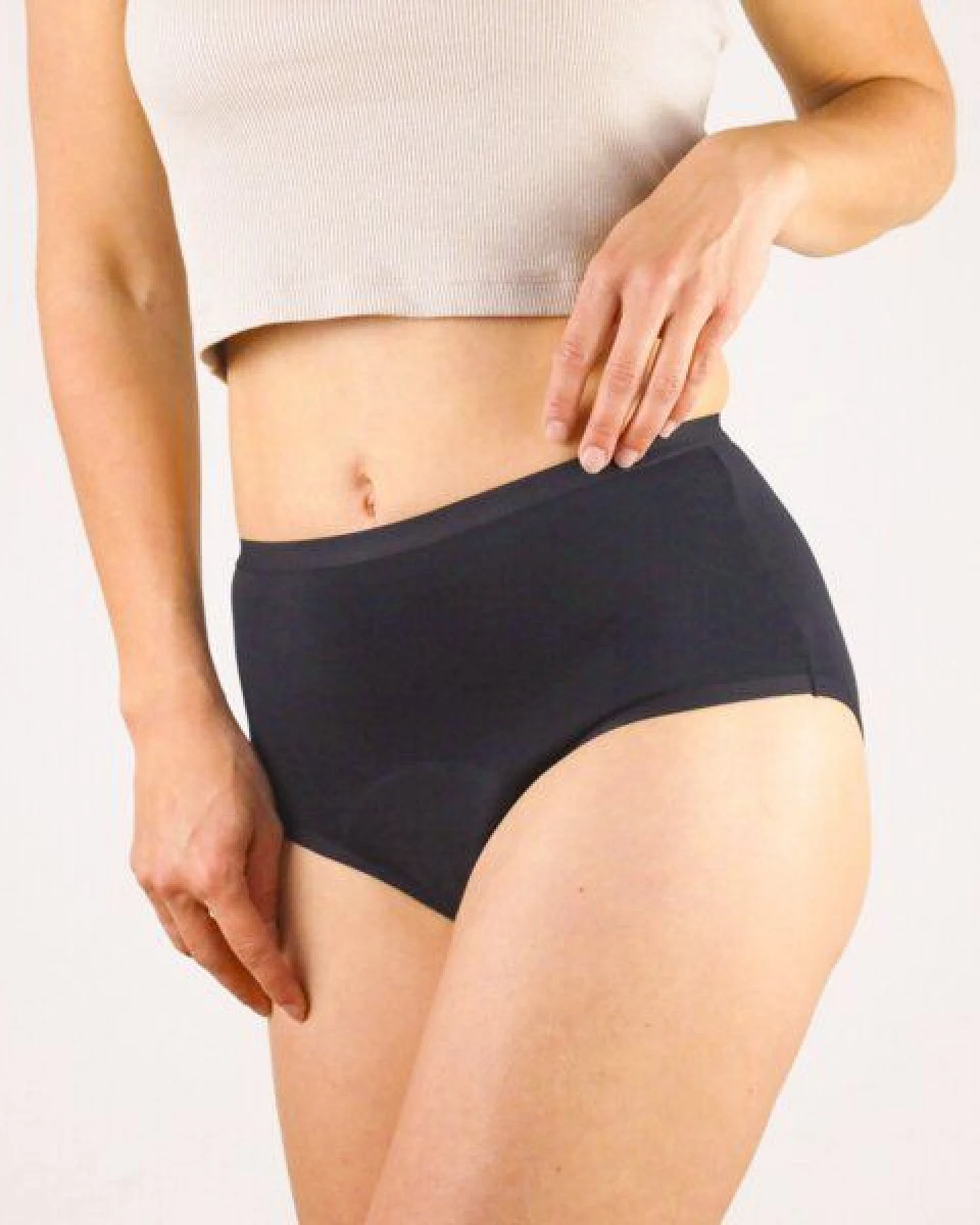 MYLILY High Waist Schwarz - Periodenunterwäsche aus Baumwolle – Ansicht 3