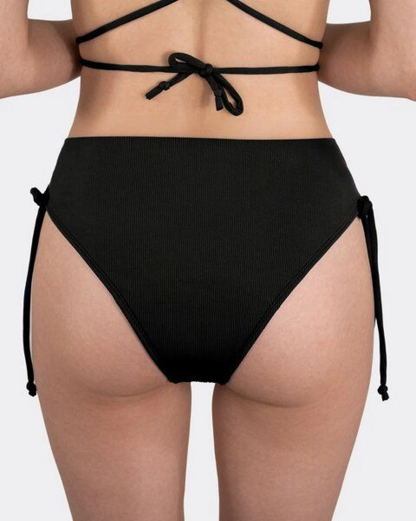MYLILY Perioden Bikini Hose Crinkle mit gekreuzter Schnürung – Ansicht 3