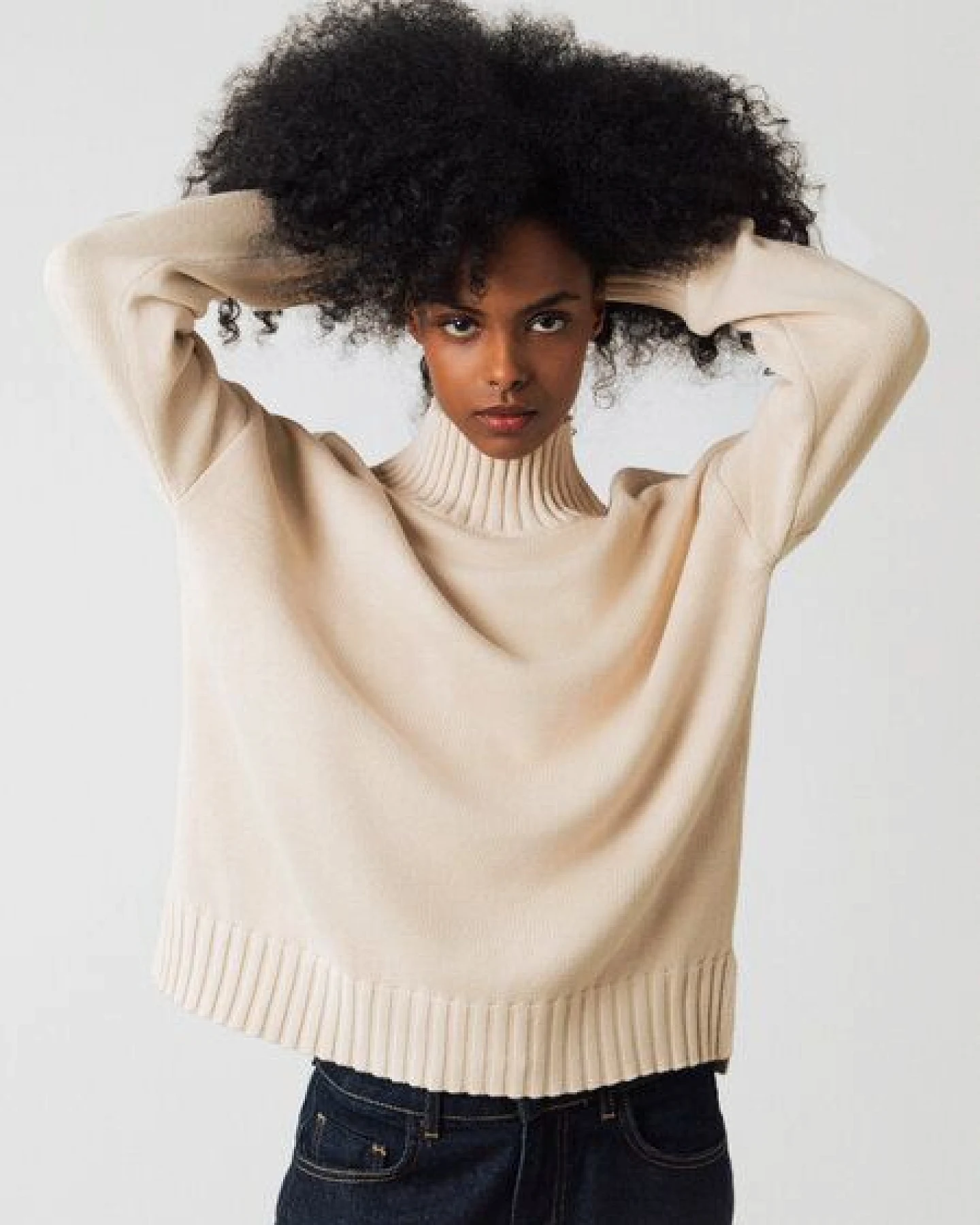 Honest Basics Damen Mock-Pullover aus Bio-Baumwolle – Ansicht 2