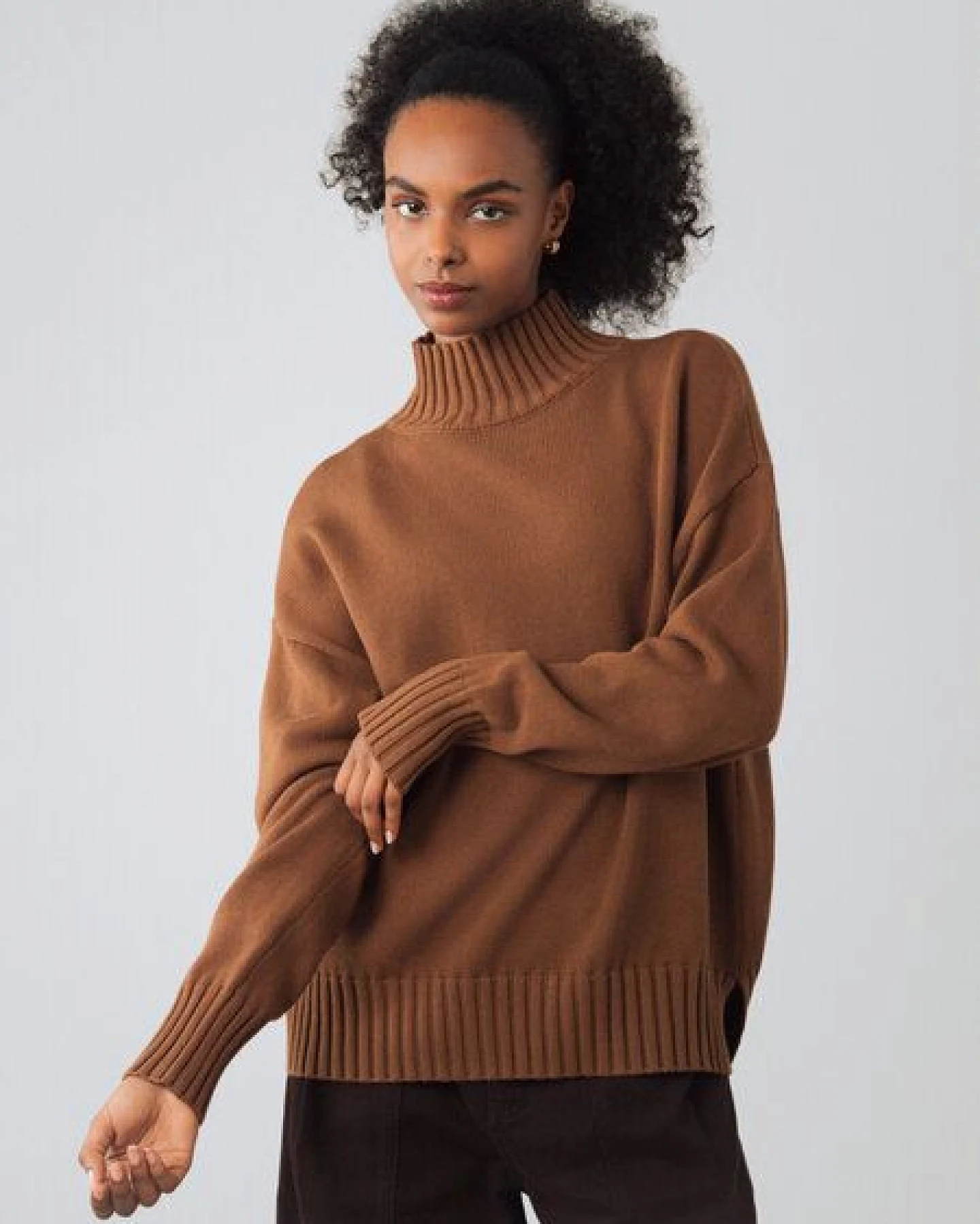 Honest Basics Damen Mock-Pullover aus Bio-Baumwolle – Ansicht 2