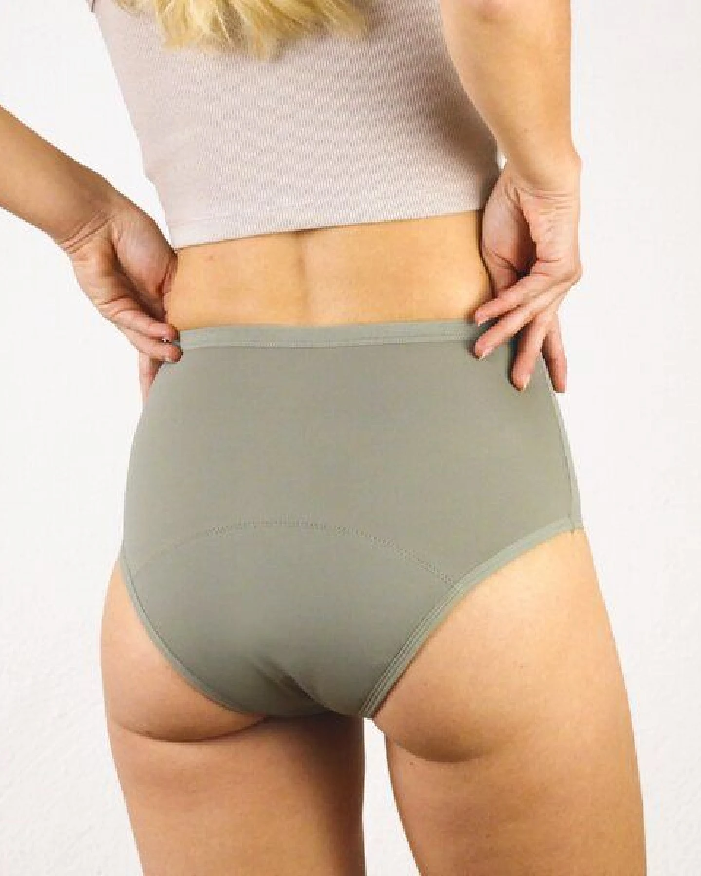 MYLILY High Waist Salbei - Periodenunterwäsche aus Baumwolle – Ansicht 2