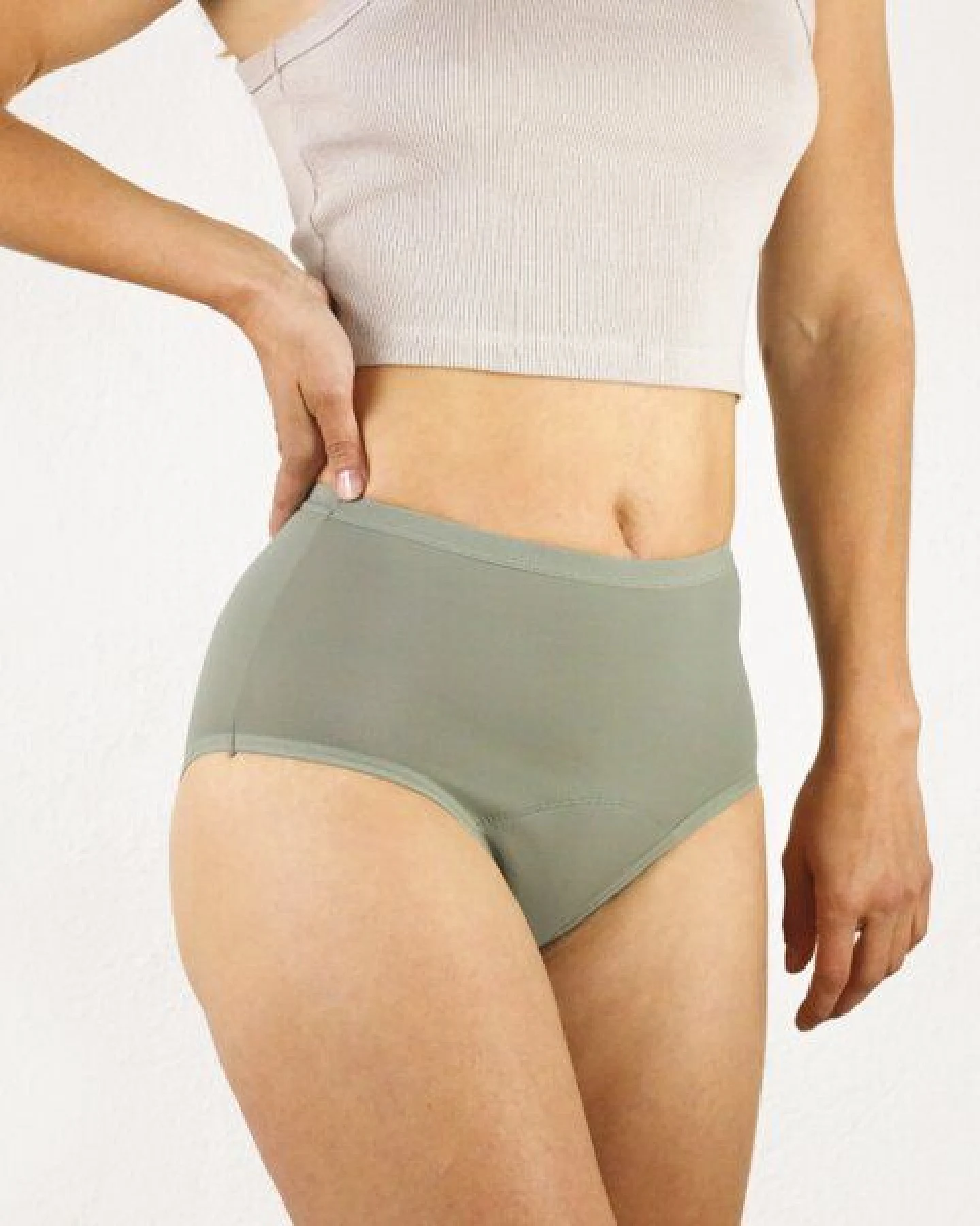 MYLILY High Waist Salbei - Periodenunterwäsche aus Baumwolle – Ansicht 4