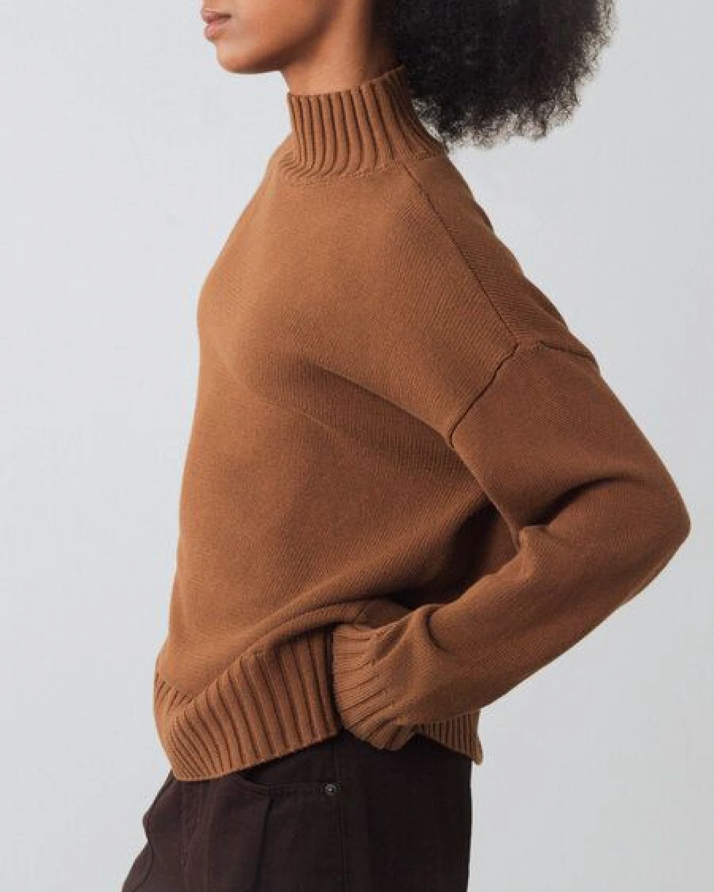 Honest Basics Damen Mock-Pullover aus Bio-Baumwolle – Ansicht 4