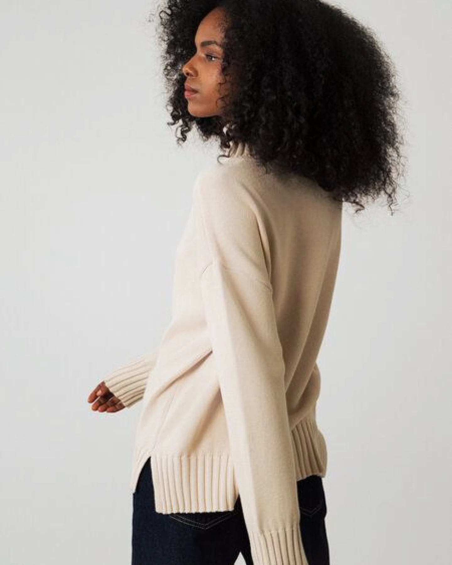 Honest Basics Damen Mock-Pullover aus Bio-Baumwolle – Ansicht 4