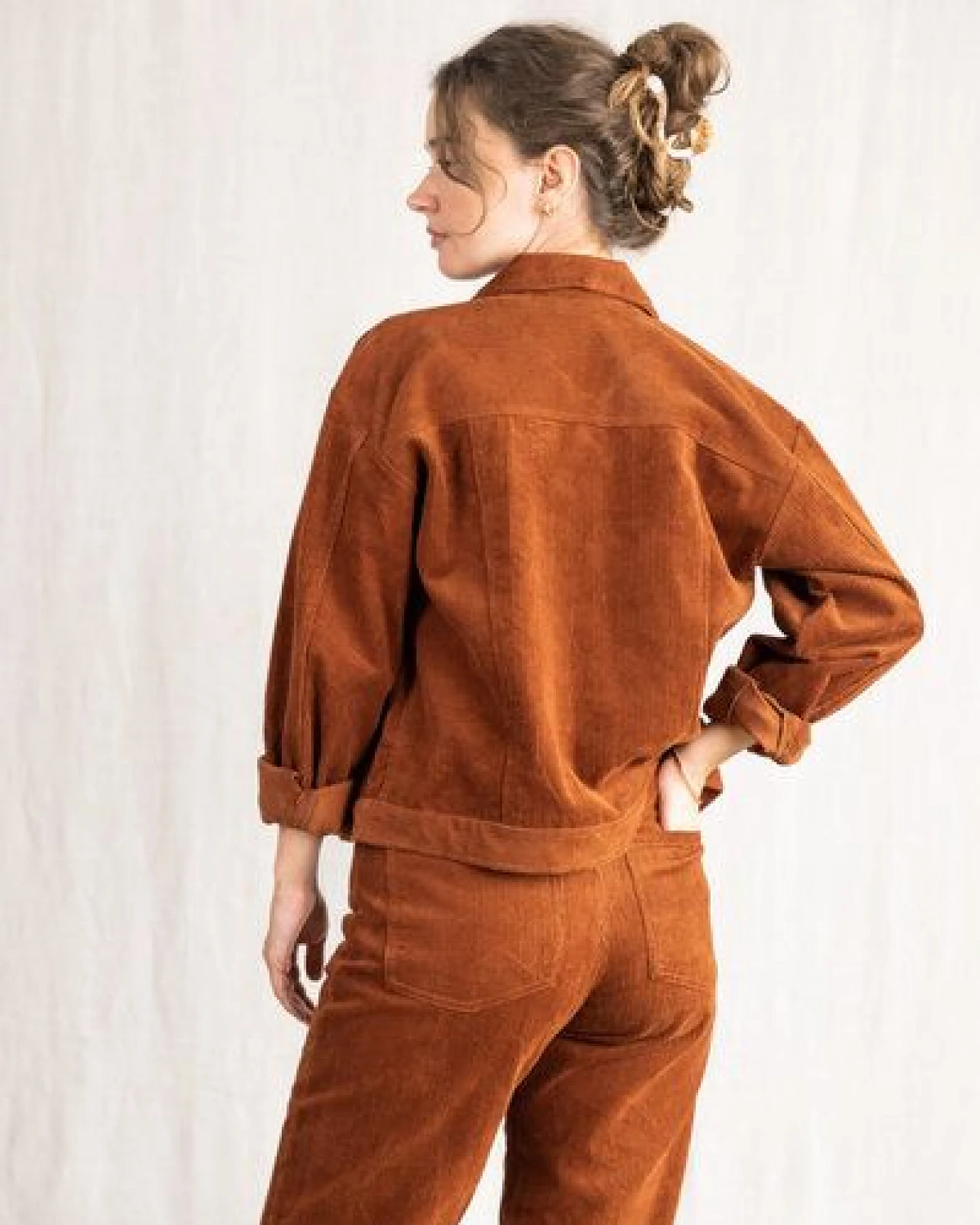 Jyoti - Fair Works Baumwollcord Jacke Nariyal – Ansicht 3