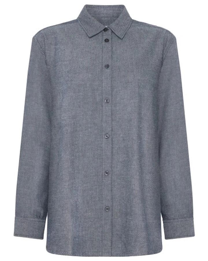 KnowledgeCotton Apparel - Women's Regular Fit Heavy Twill - Bluse Gr S grau