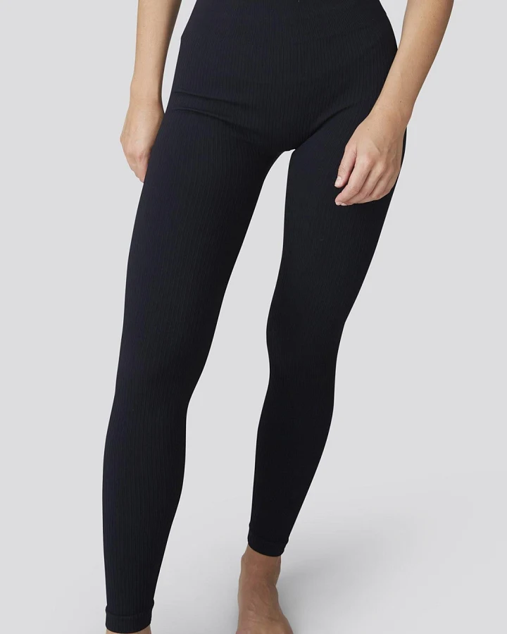 Swedish Stockings Damen vegan Tyra Rib Leggings Schwarz