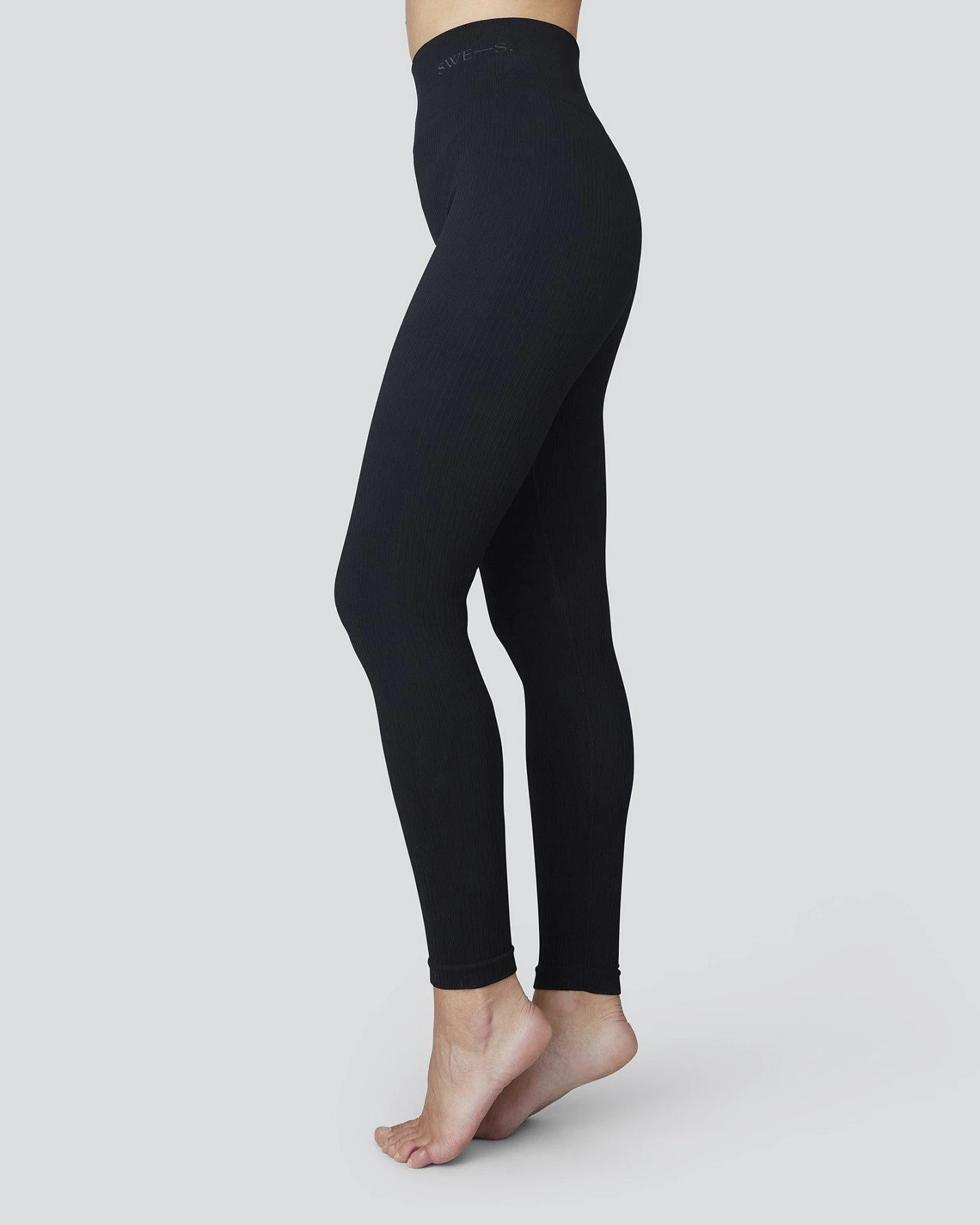 Swedish Stockings Damen vegan Tyra Rib Leggings Schwarz – Ansicht 2
