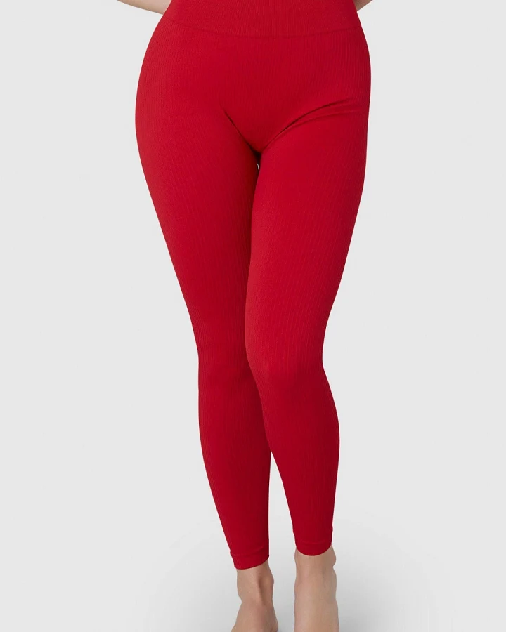 Swedish Stockings Damen vegan Leggings Tyra Rib Sharp Rot