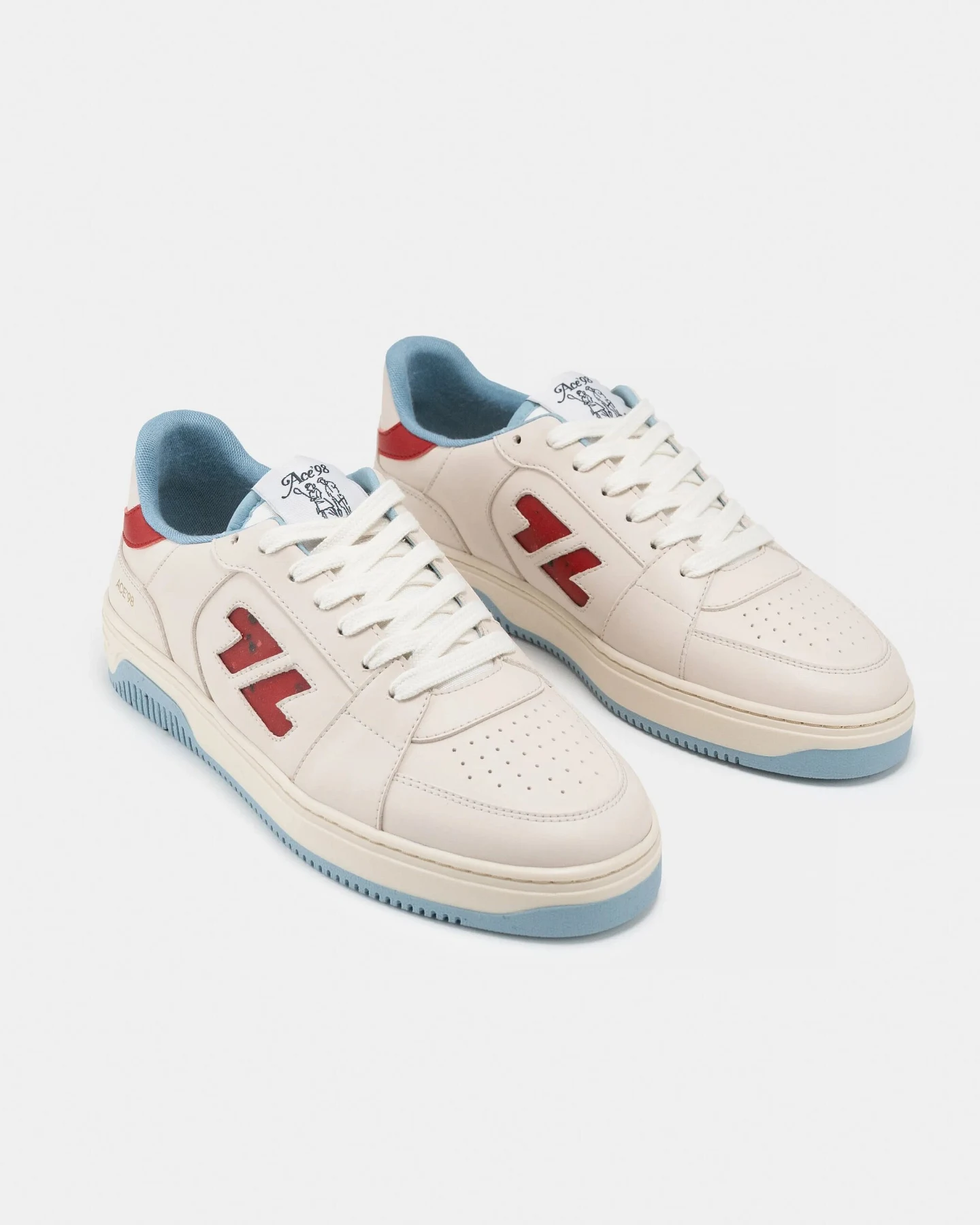 Zèta Herren vegan Sneaker Ace 98 Hellblau/ Rot – Ansicht 2