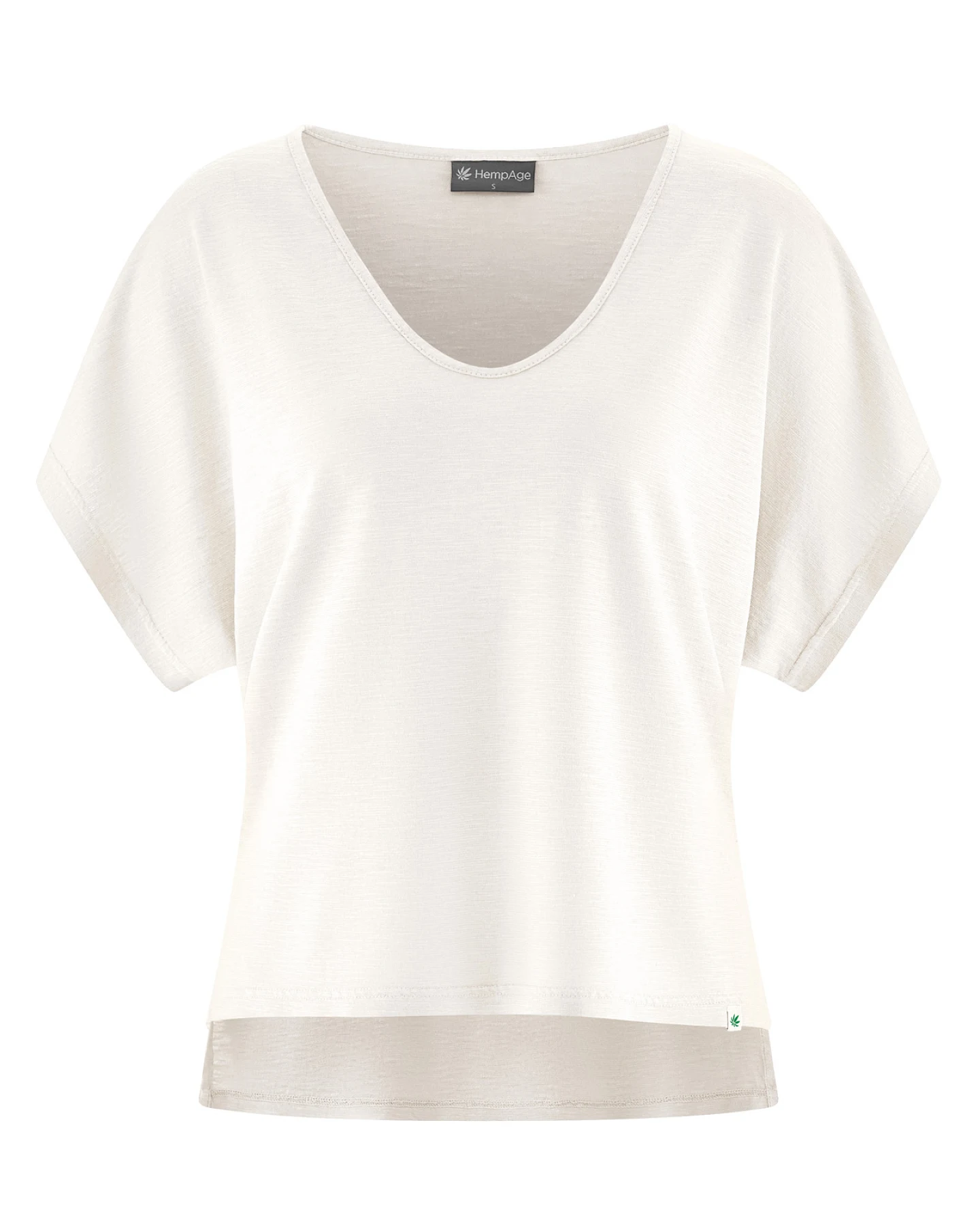 Hempage Damen vegan T-Shirt Aus Slub Jersey Cremefarben – Ansicht 2