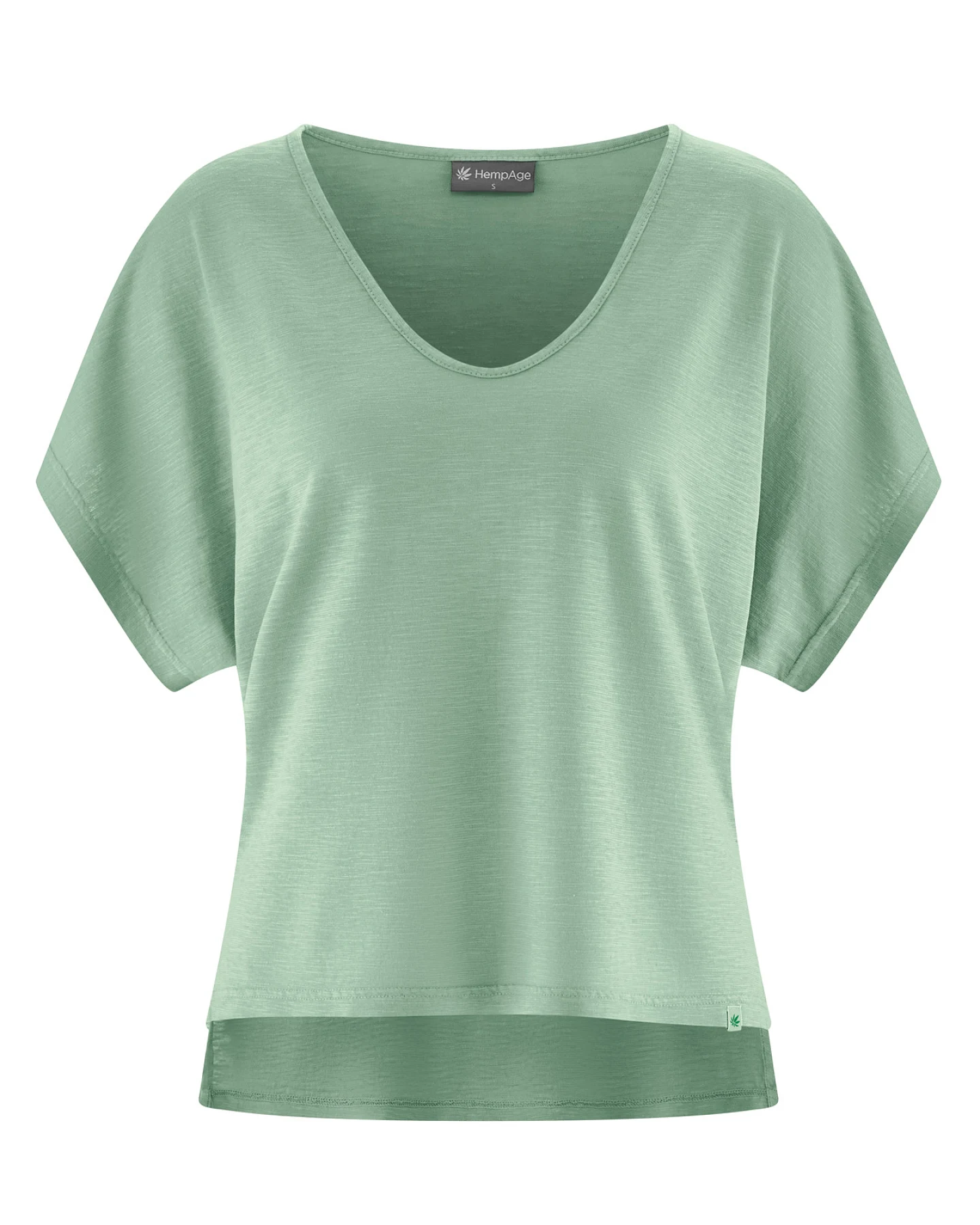 Hempage Damen vegan T-Shirt Aus Slub-Jersey Mentagrün – Ansicht 2