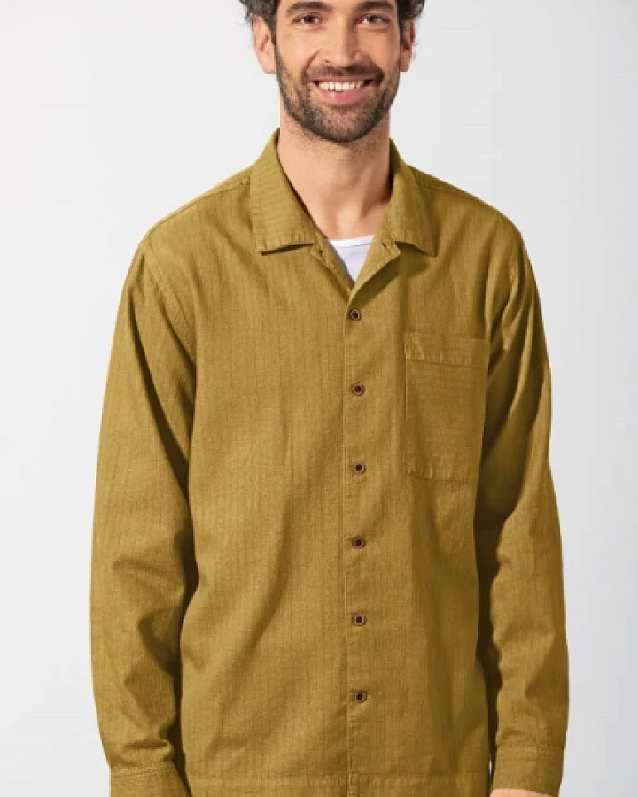 Hempage Herren vegan Freizeithemd Peanut Braun