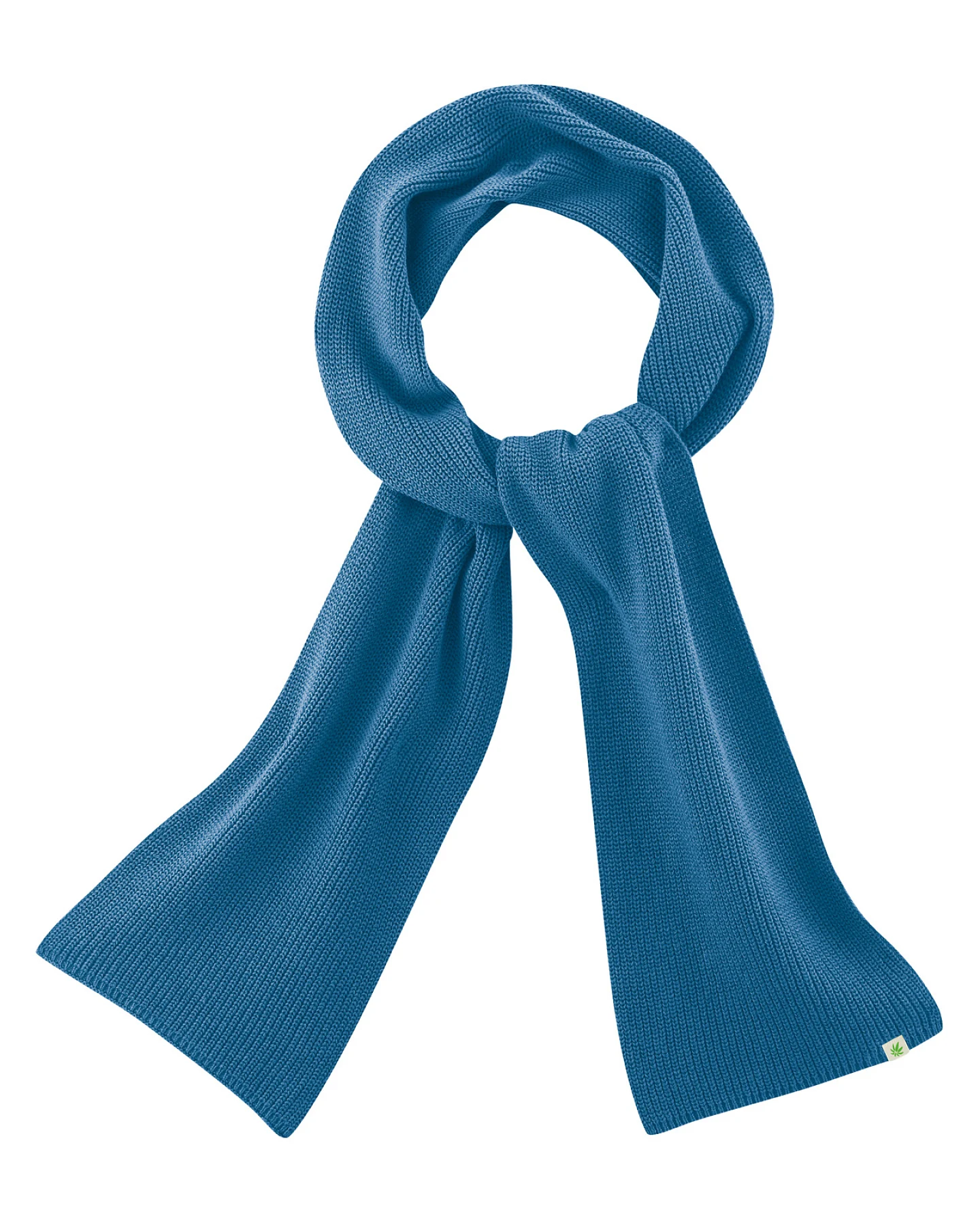 Hempage Damen vegan Schal Einfarbig Meerblau – Ansicht 2
