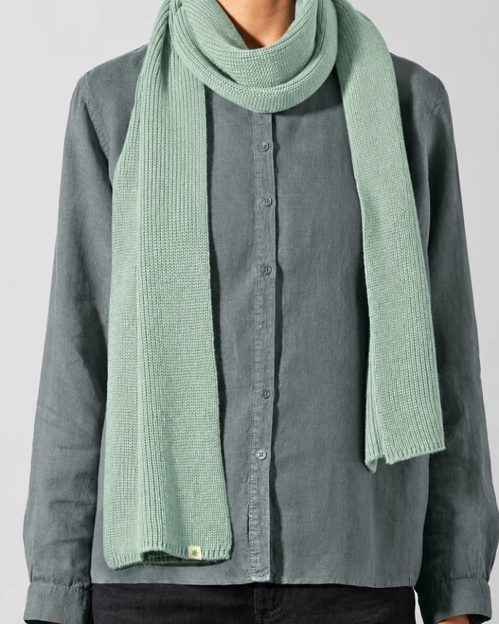 Hempage Damen vegan Schal Einfarbig Menta Grün