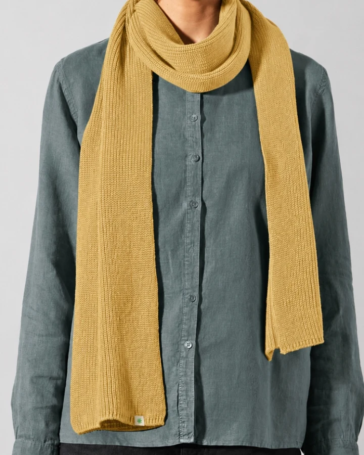 Hempage Damen vegan Schal Einfarbig Dijon Gelb
