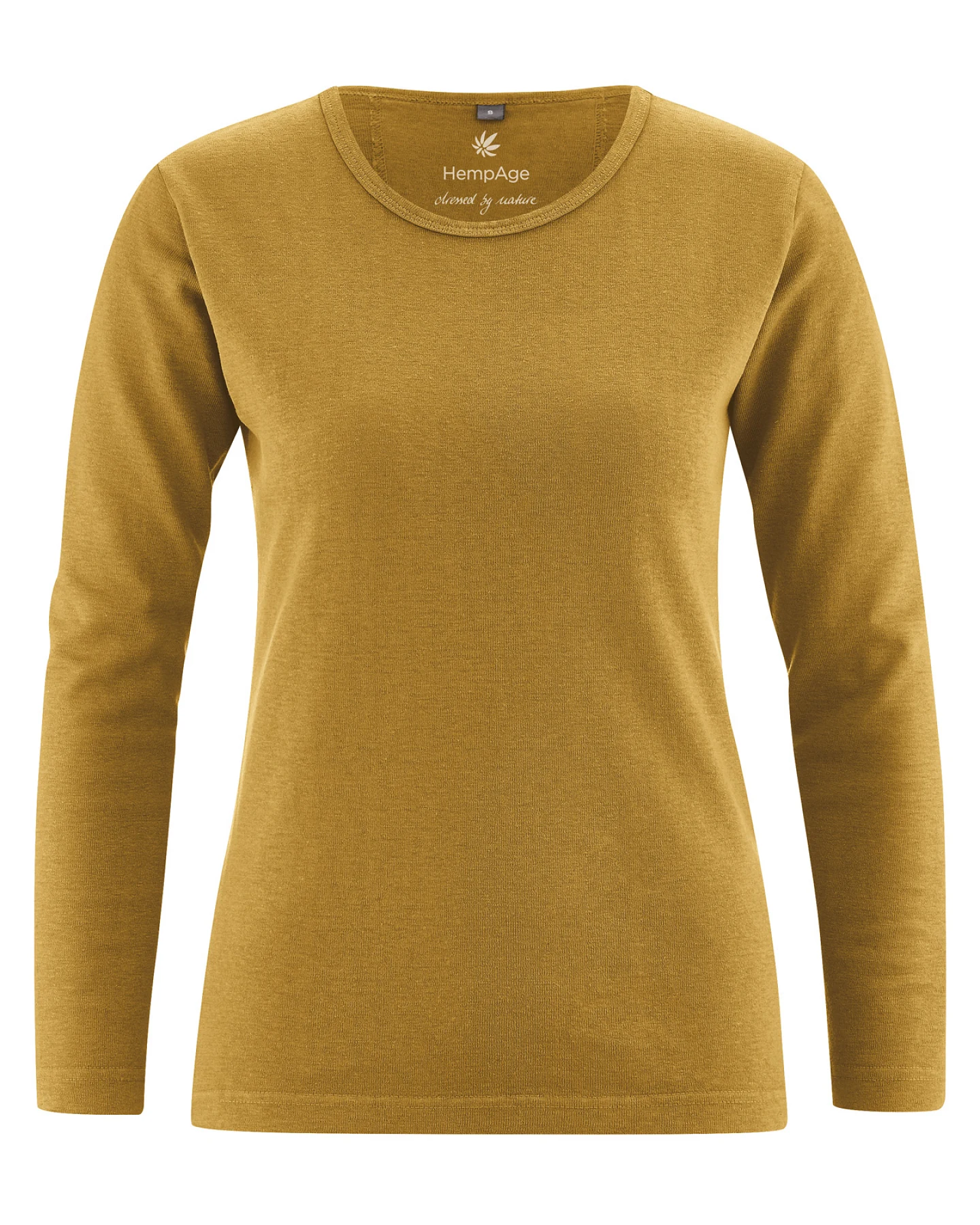 Hempage Damen vegan Langarm-Shirt Basic Farbe Peanut Brown – Ansicht 2