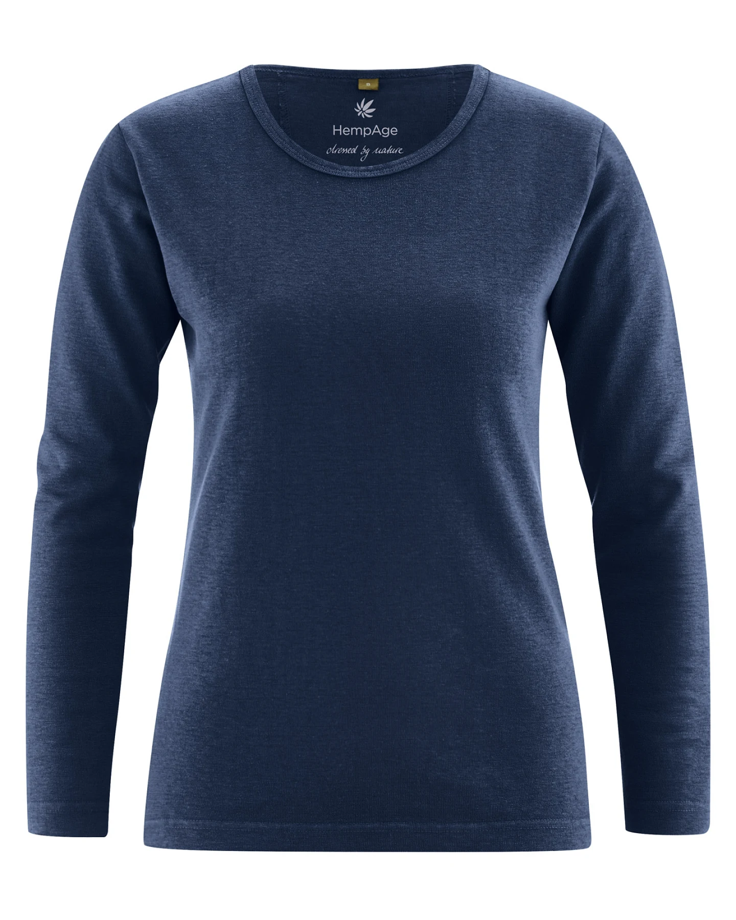 Hempage Damen vegan Langarmshirt Basic Navy – Ansicht 2