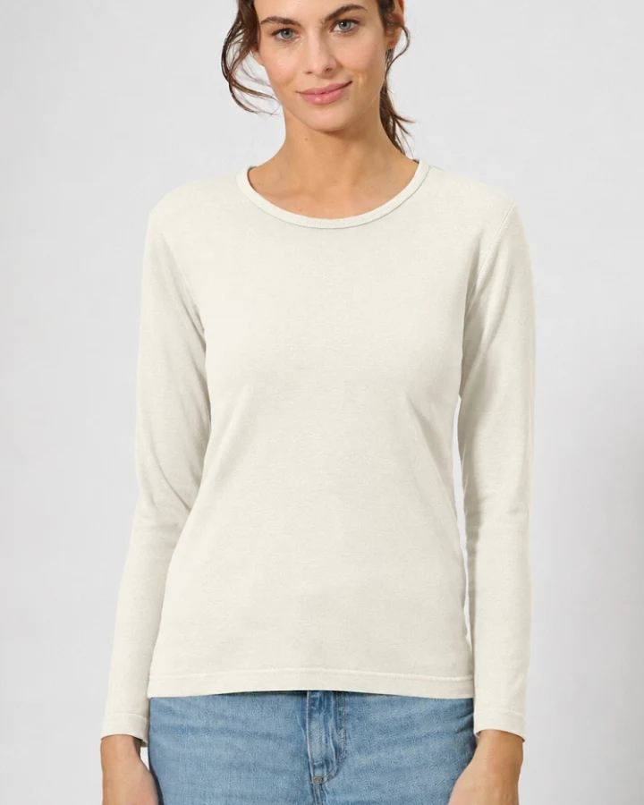 Hempage Damen vegan Langarmshirt Basic Natural