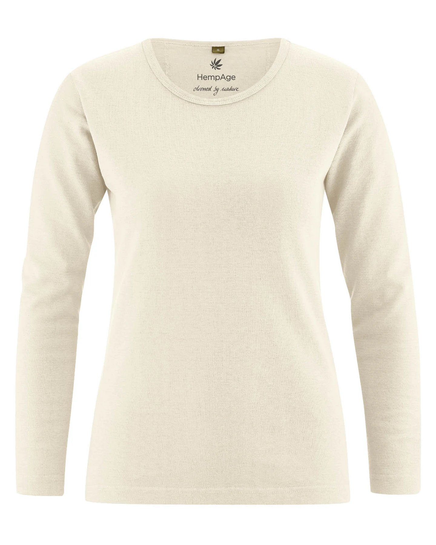 Hempage Damen vegan Langarmshirt Basic Natural – Ansicht 2