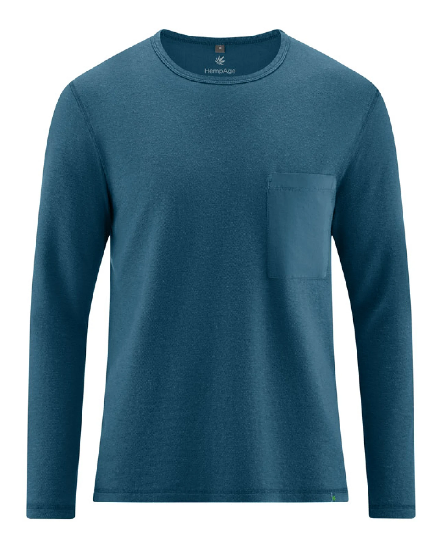 Hempage Herren vegan Langarmshirt Reef Blaugrün – Ansicht 2