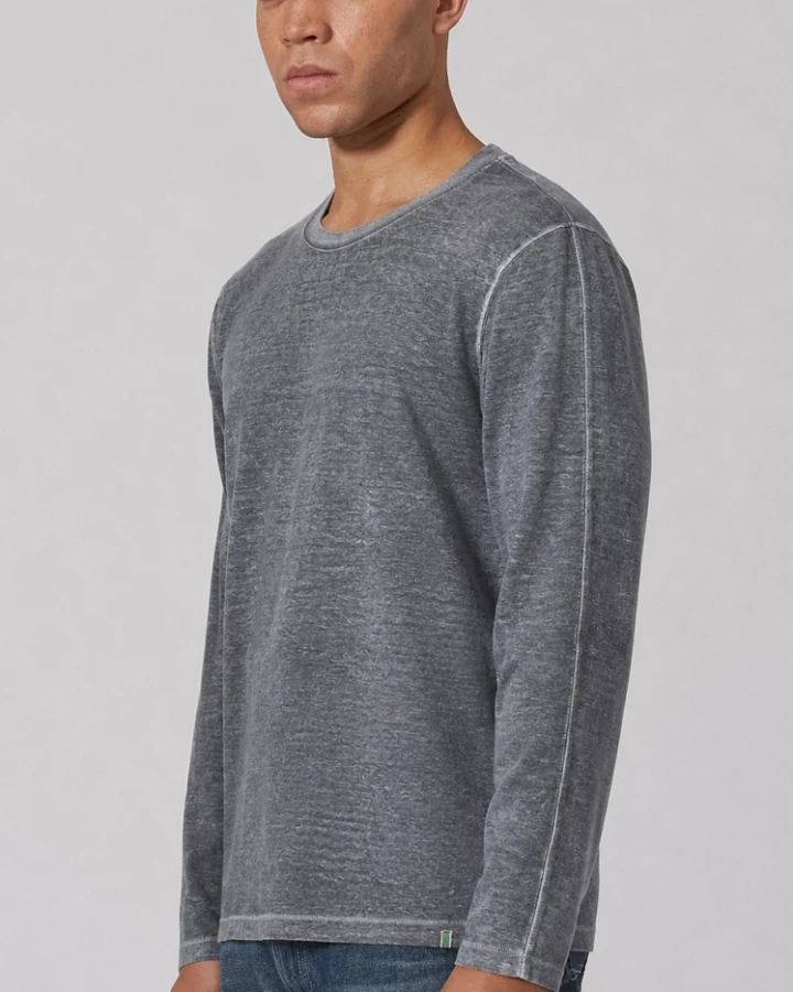 Hempage Herren vegan Langarmshirt Shale Grau