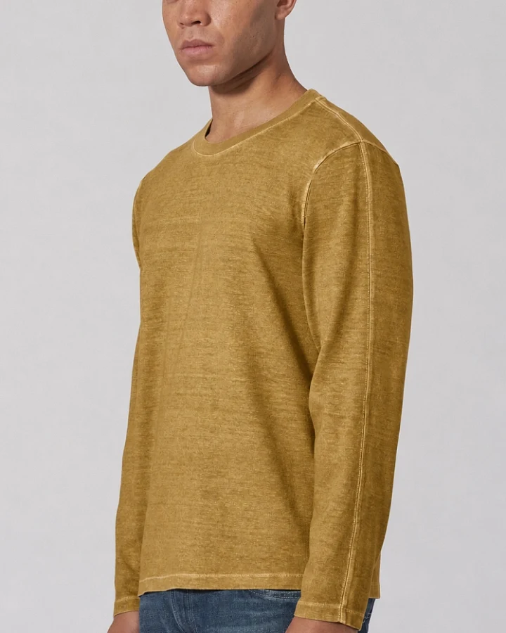 Hempage Herren vegan Langarmshirt In Erdnussbraun
