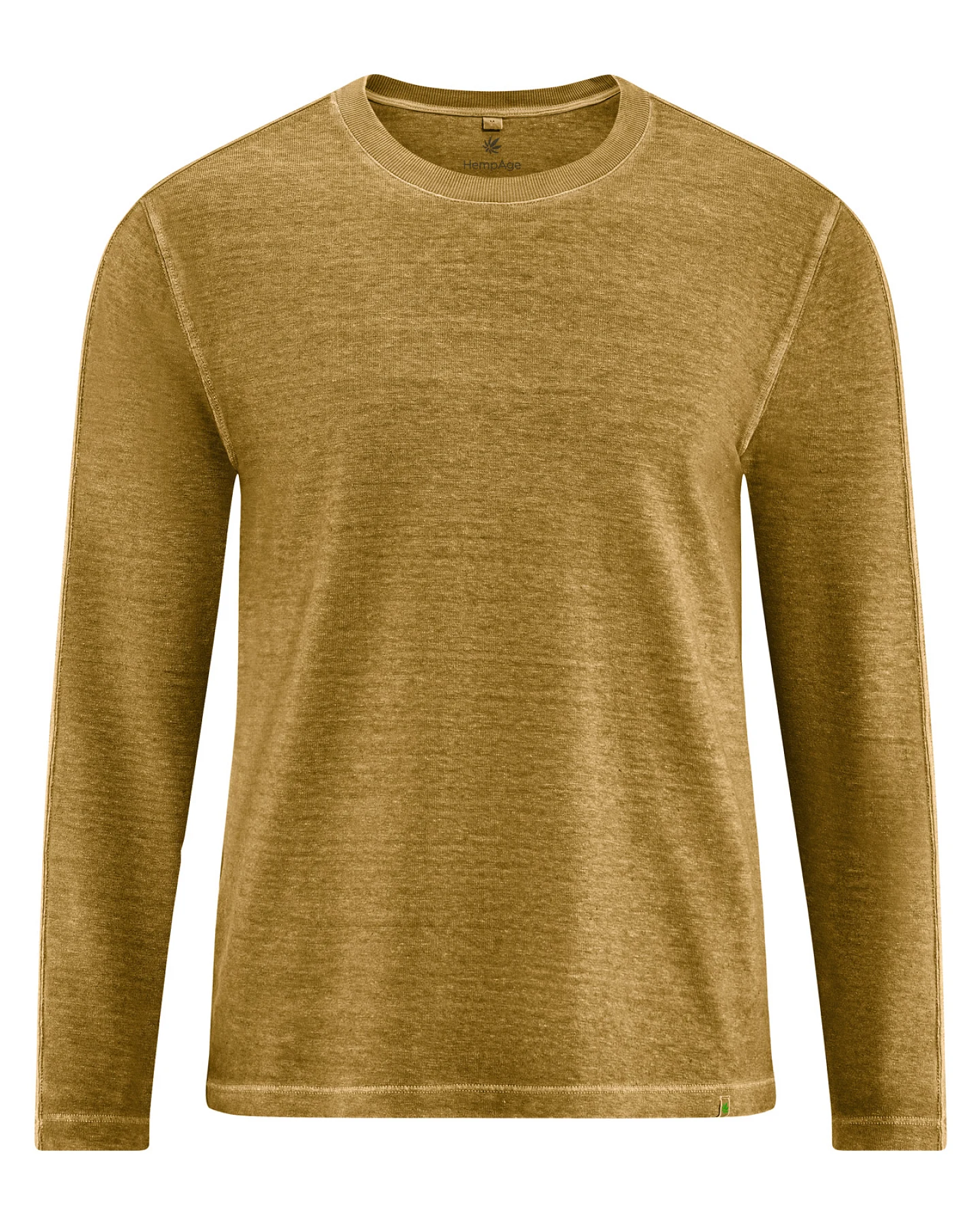 Hempage Herren vegan Langarmshirt In Erdnussbraun – Ansicht 2
