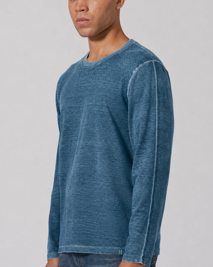 Hempage Herren vegan Langarmshirt Reef In Teal
