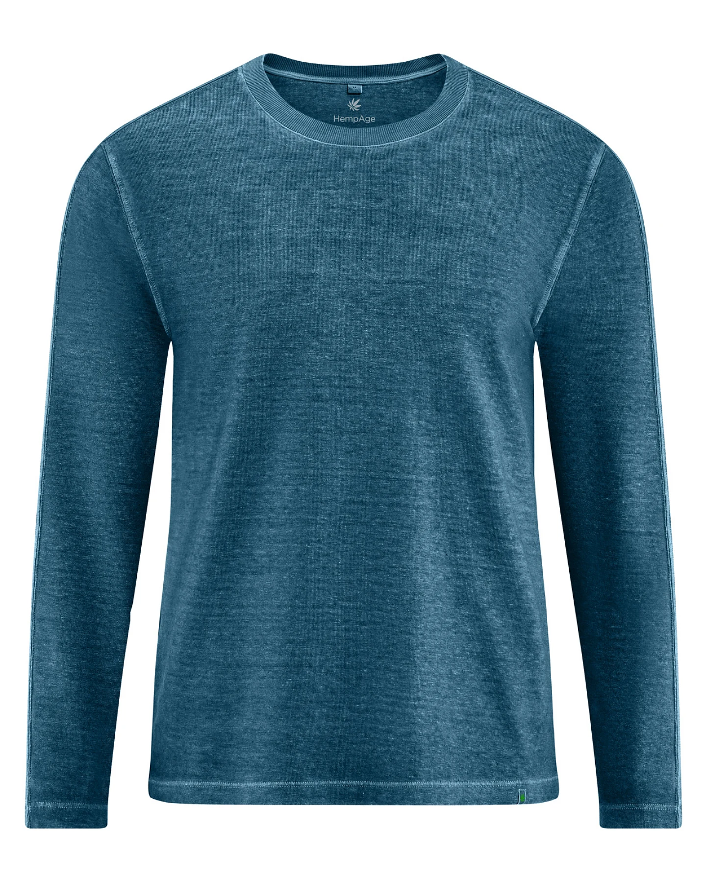 Hempage Herren vegan Langarmshirt Reef In Teal – Ansicht 2