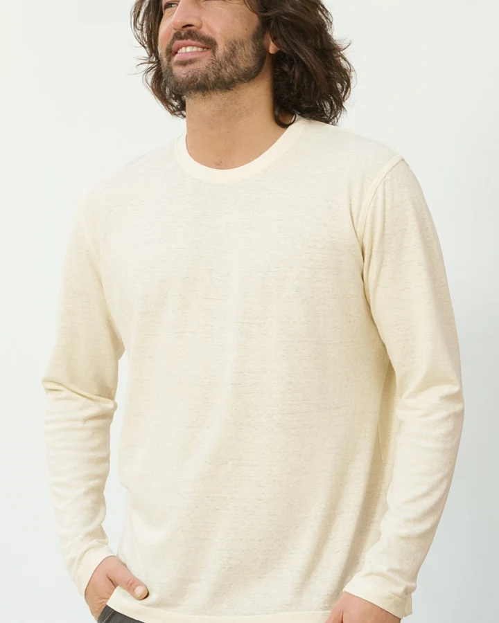 Hempage Herren vegan Langarmshirt Basic Natural