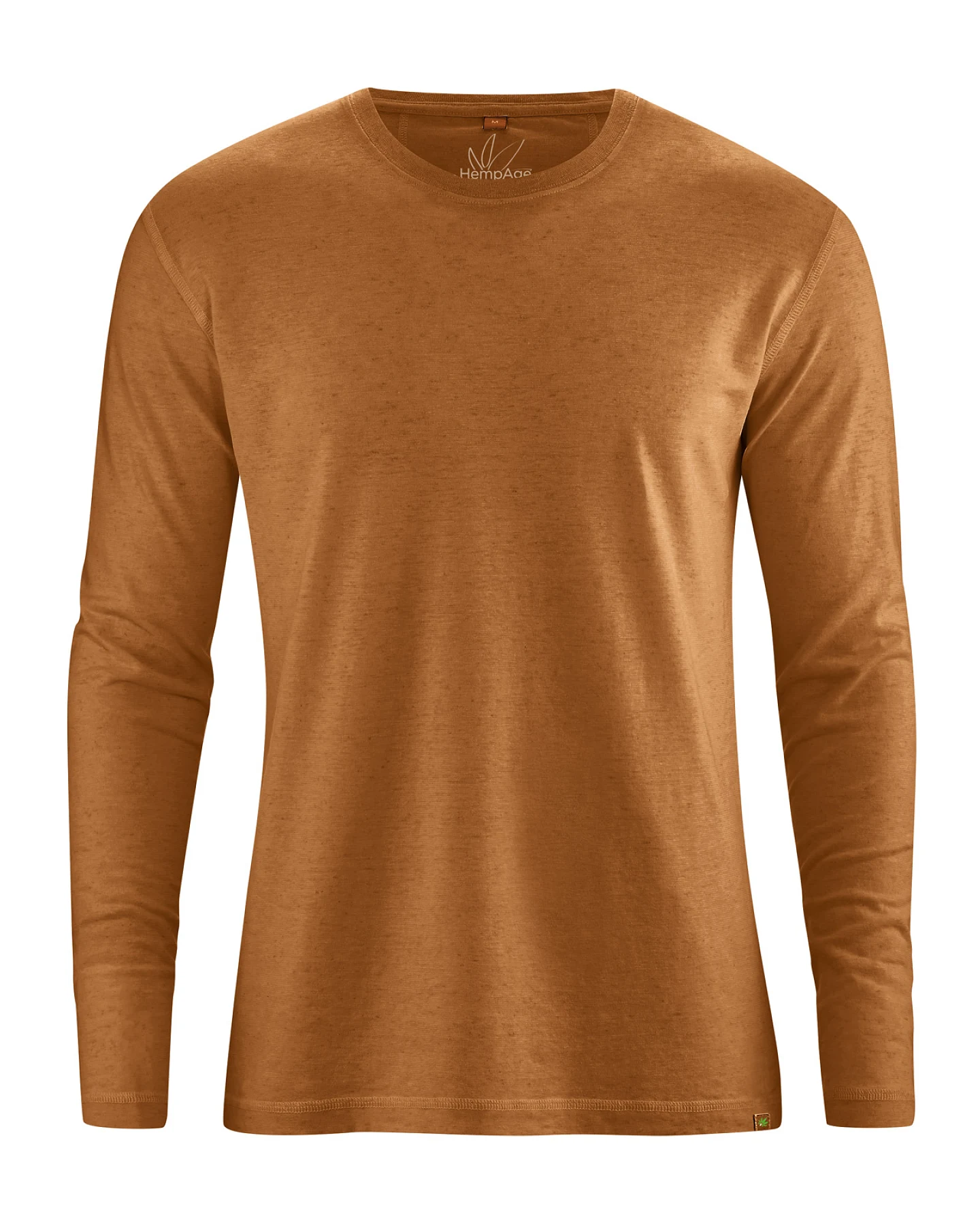 Hempage Herren vegan Langarmshirt Basic Mandel – Ansicht 2