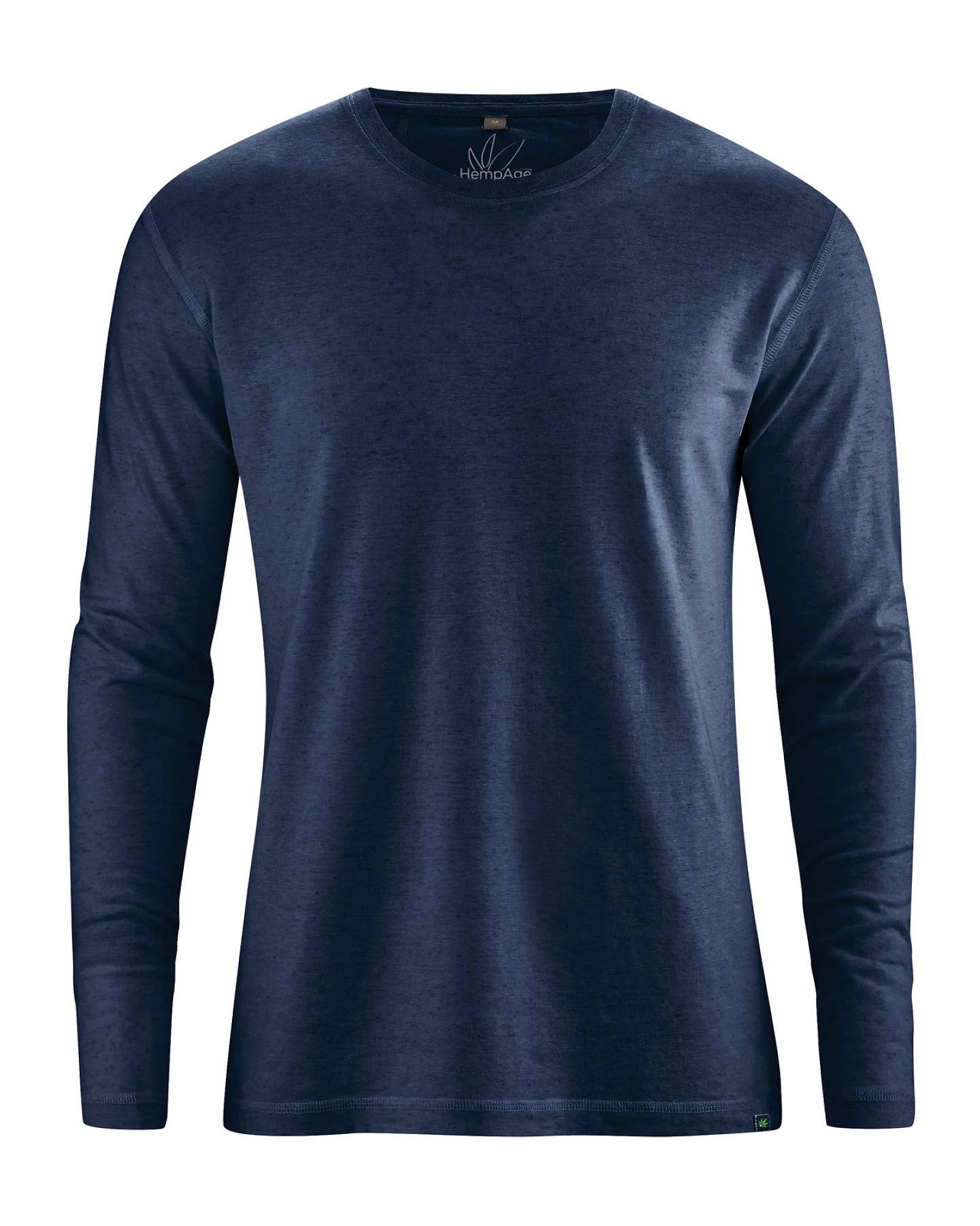 Hempage Herren vegan Langarmshirt Basic Marineblau – Ansicht 2