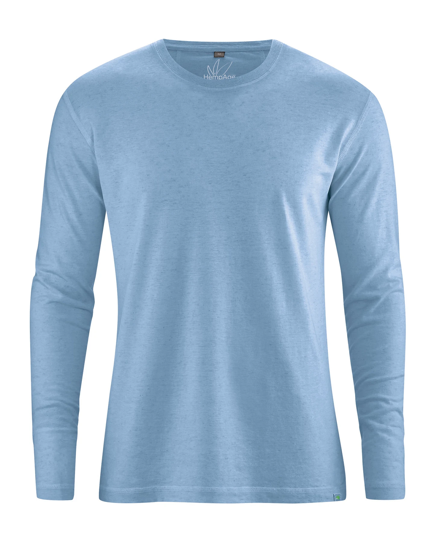 Hempage Herren vegan Langarmshirt Basic Rainysky Blau – Ansicht 2