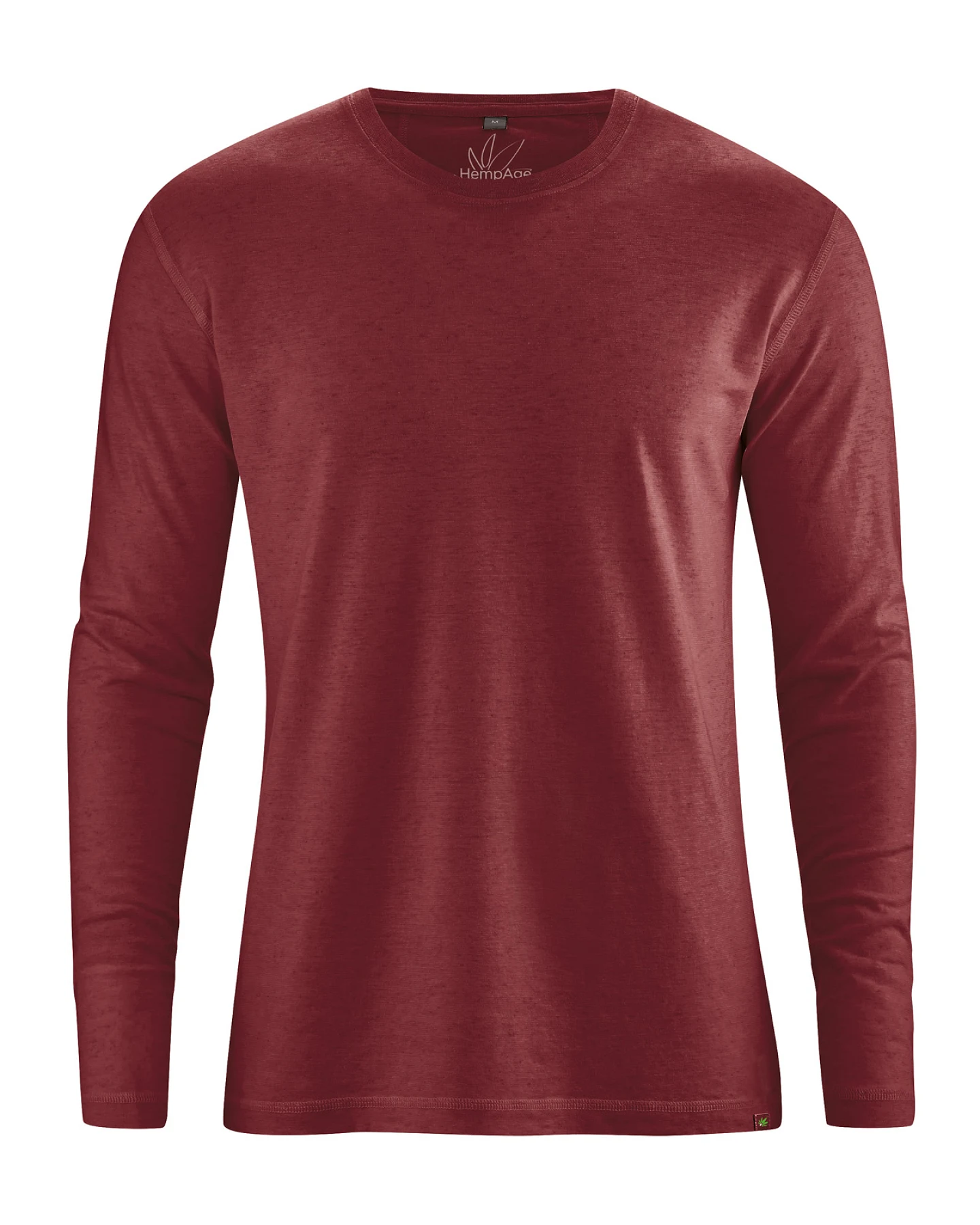Hempage Herren vegan Langarmshirt Basic Kastanienbraun – Ansicht 2
