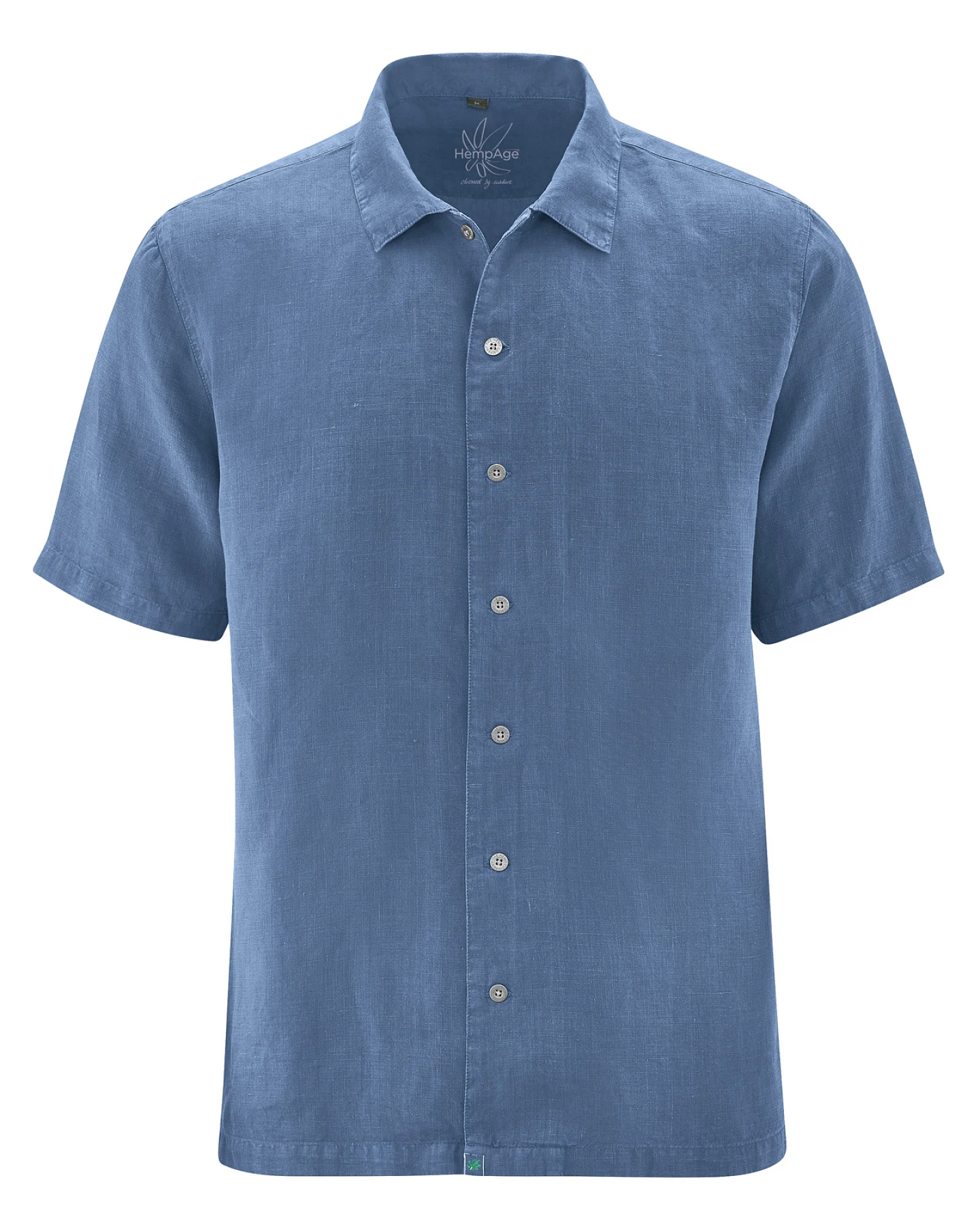 Hempage Herren vegan Kurzarm-Shirt, Freizeit, Blueberry – Ansicht 2