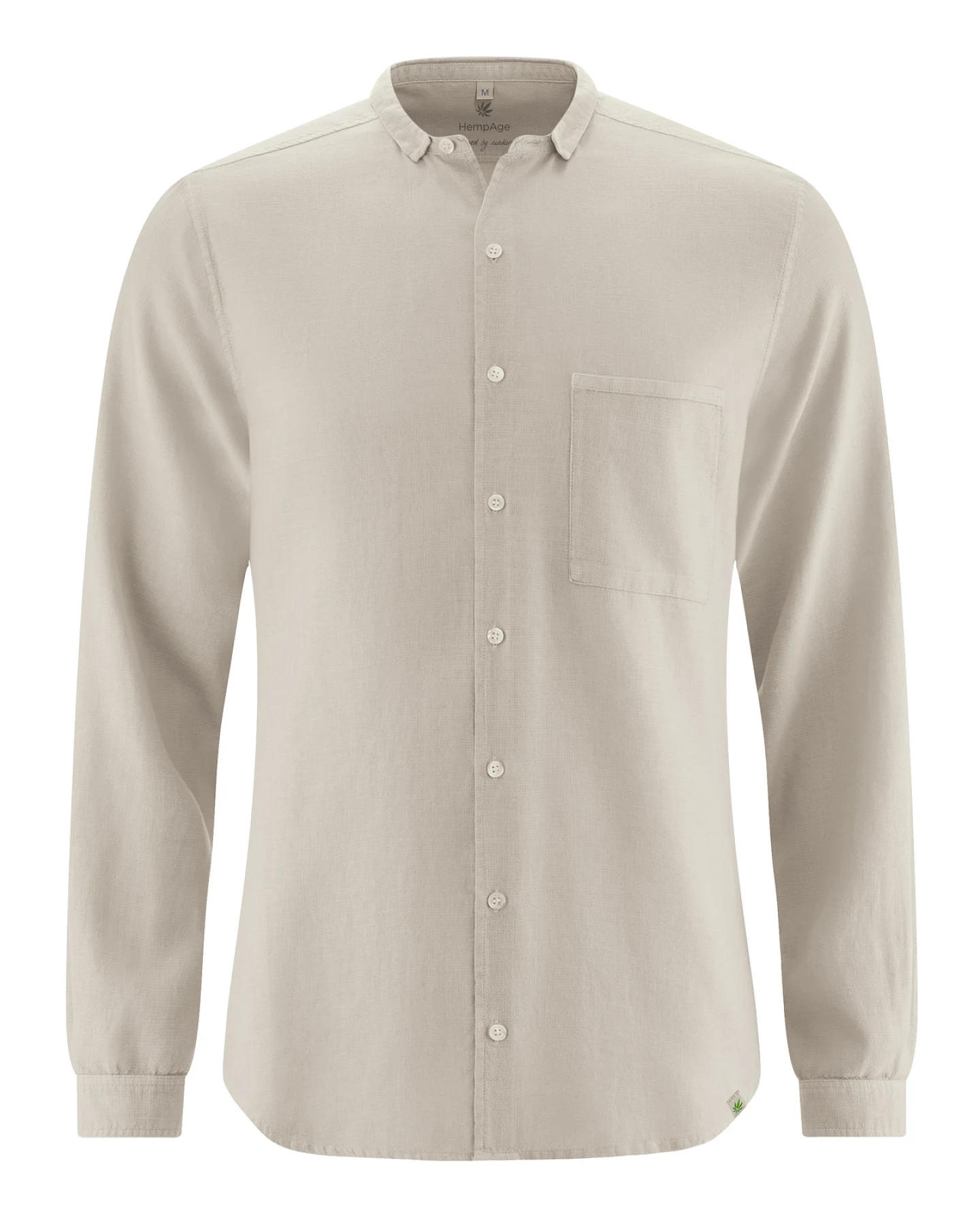Hempage Herren vegan Langarmshirt Thistle In Beige – Ansicht 2