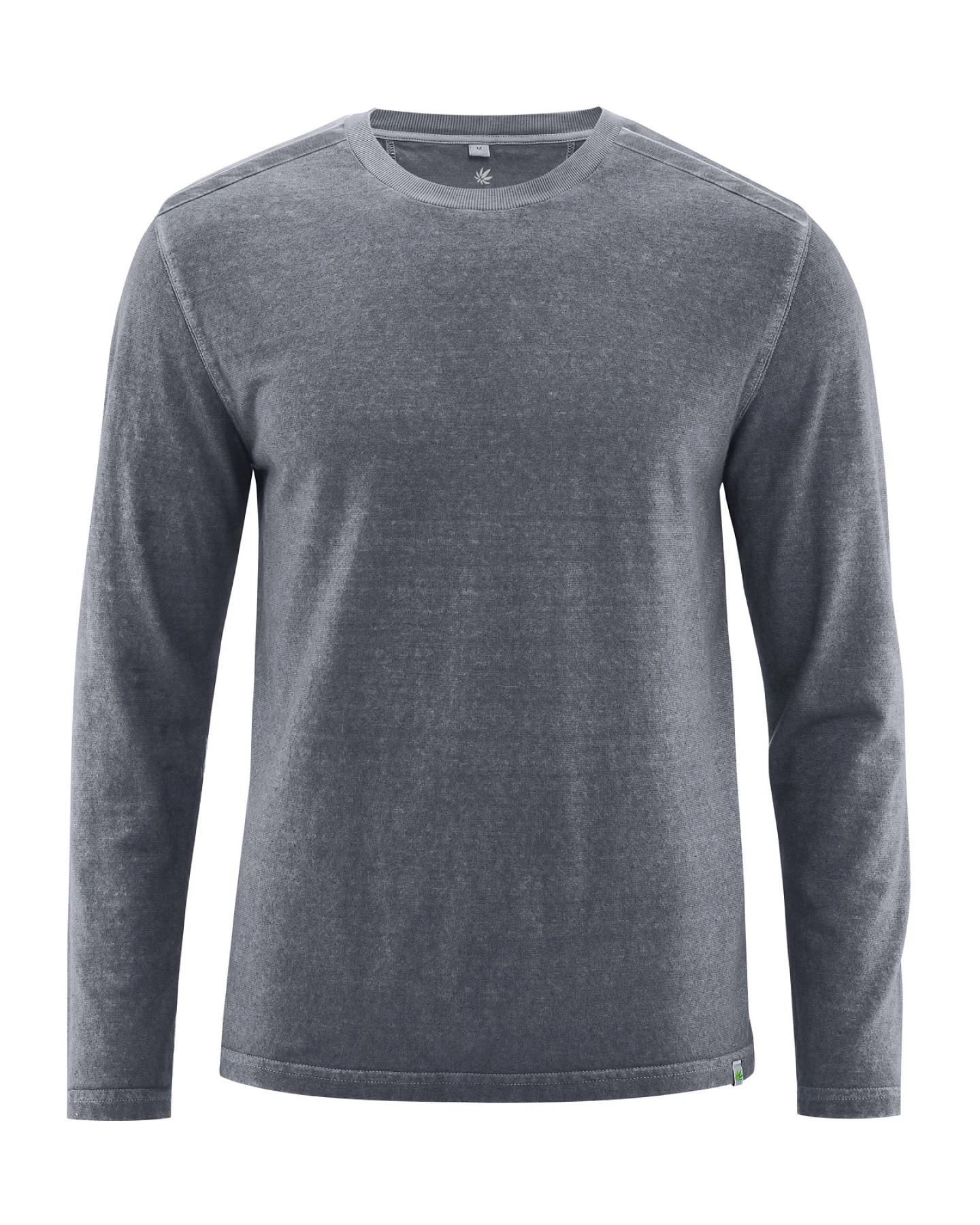 Hempage Herren vegan Langarmshirt Im Used Look Schiefergrau – Ansicht 2