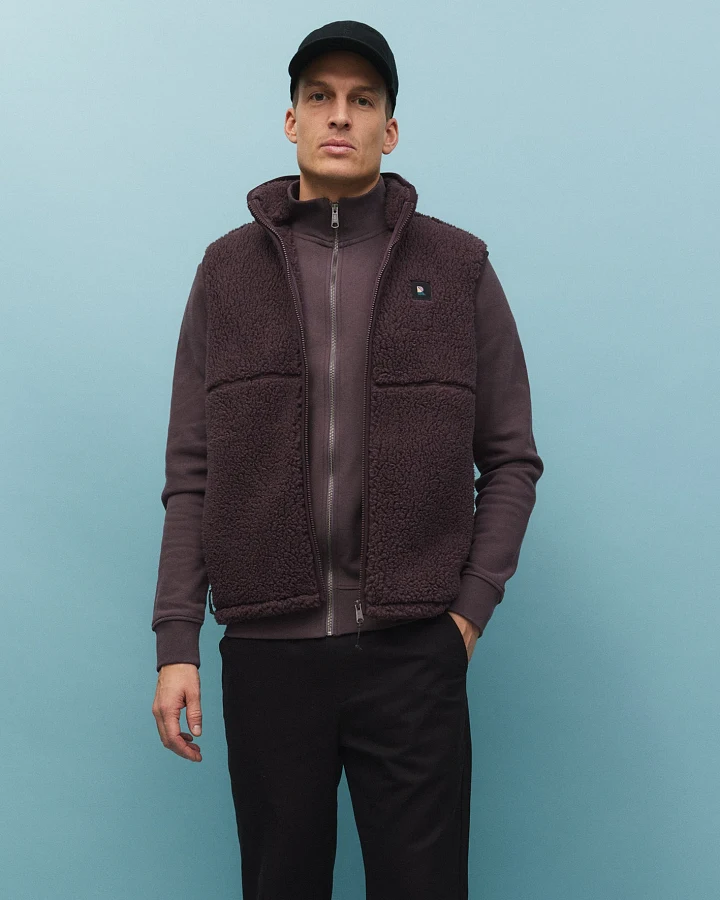 Recolution Herren vegan Weste Teasel Dark Grape