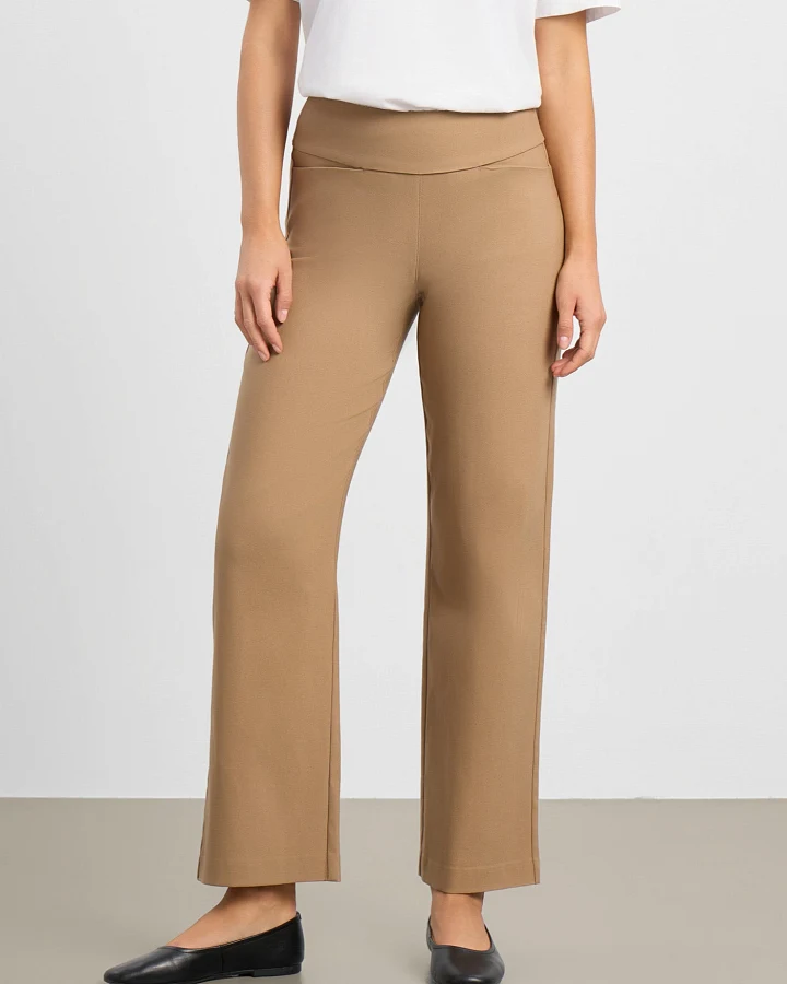 LAURIE Damen vegan Hose Thea Straight Kurzgröße Nougat