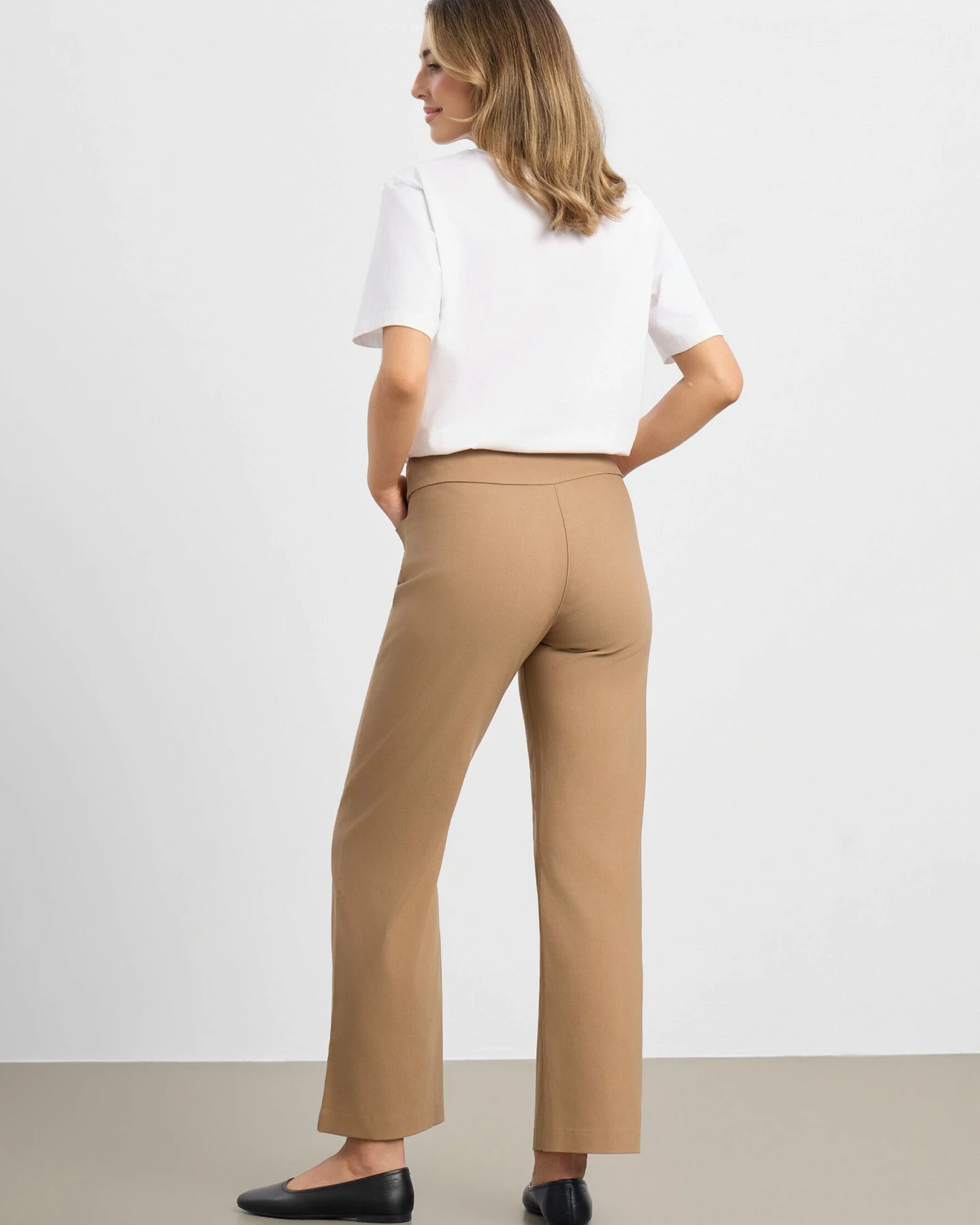 LAURIE Damen vegan Hose Thea Straight Kurzgröße Nougat – Ansicht 2
